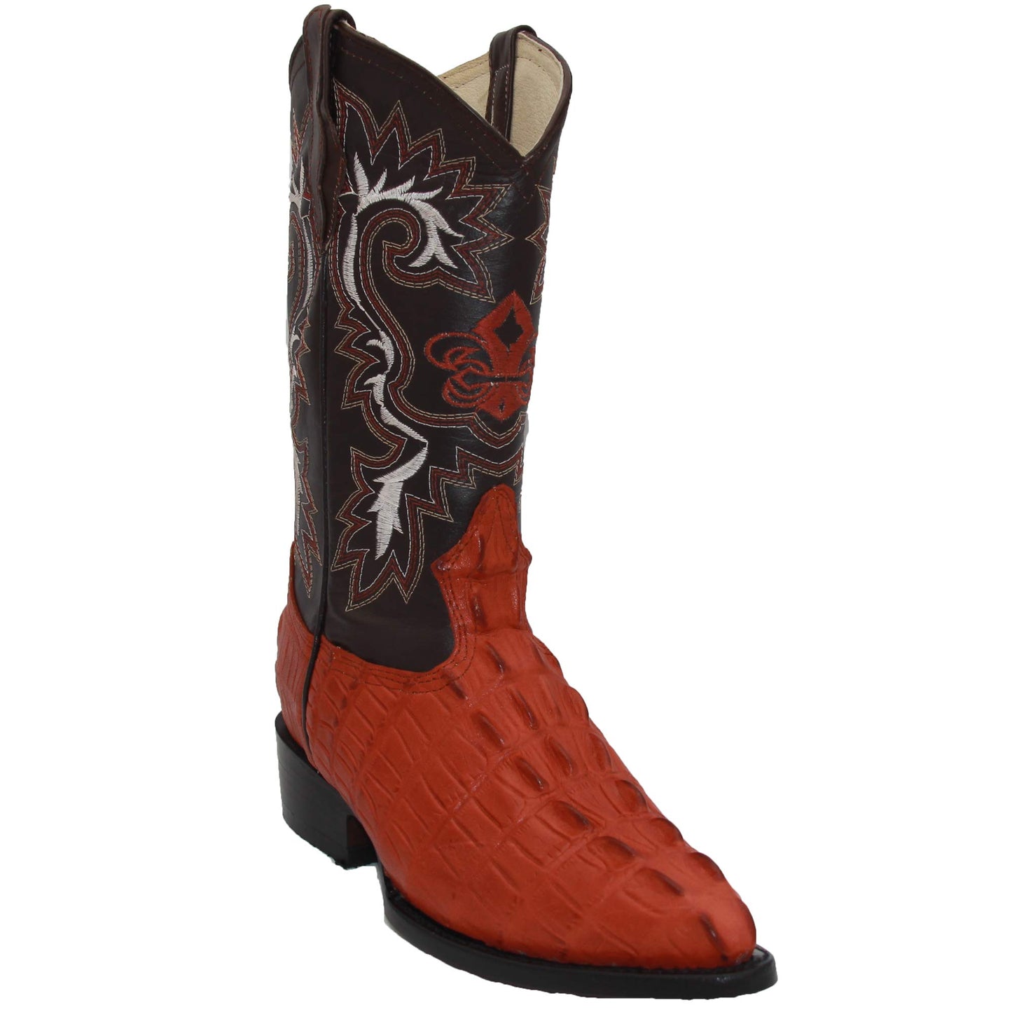 Men's Leather Crocodile Alligator Print Western Cowboy Boots