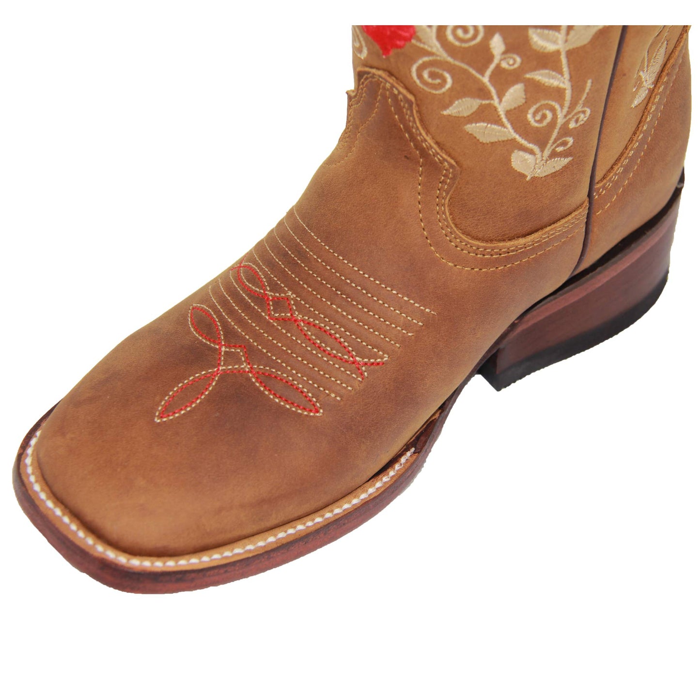 Womens Western Square Toe Leather Boots