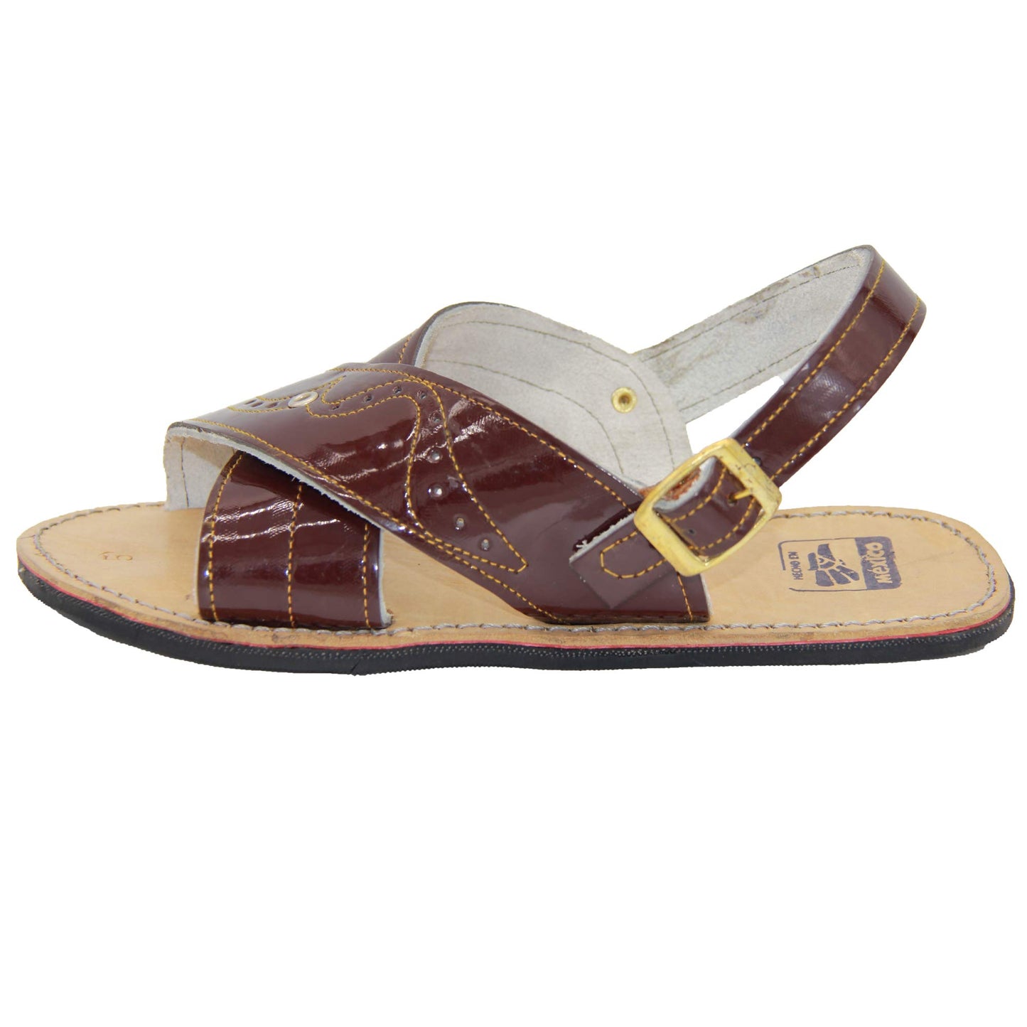 Mens Shiny Leather Mexican Huarache Sandal