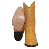 Men's Embossed Ostrich Quill Print Cowboy Boot