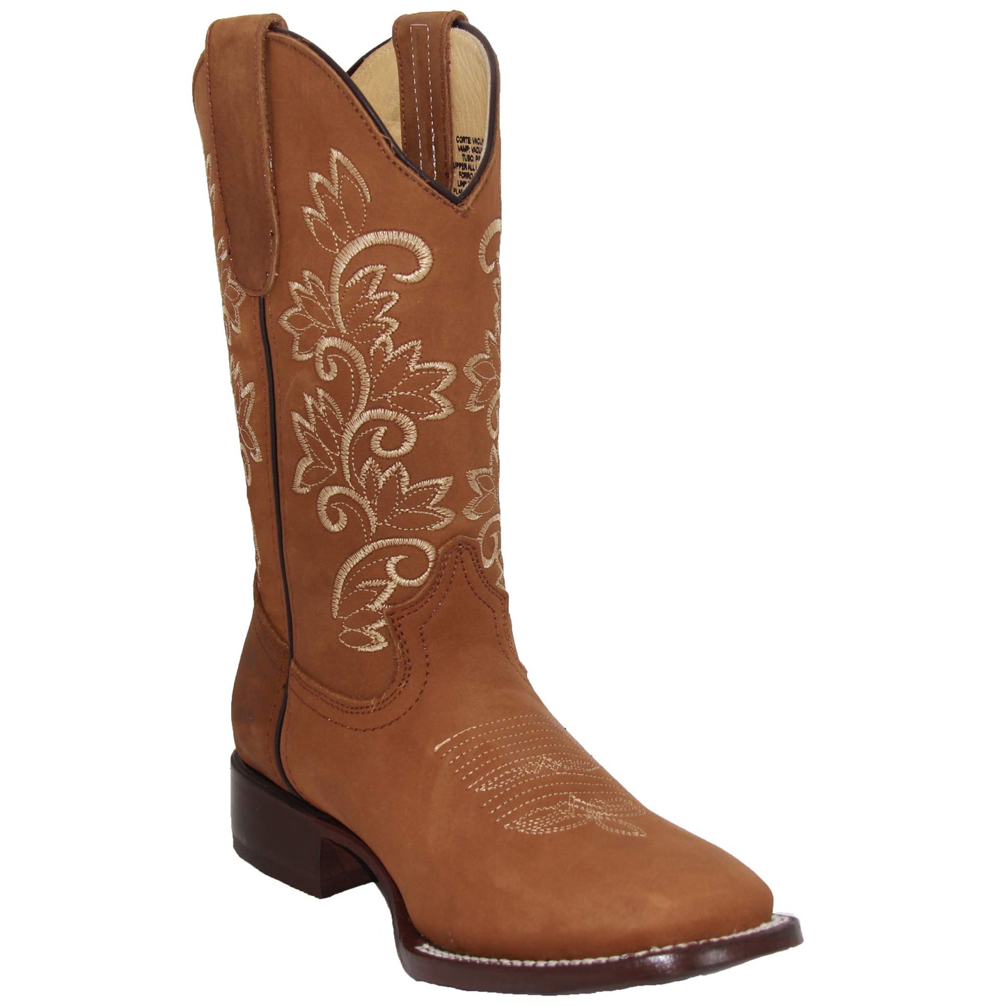 Womens Embroidered Leather Cowgirl Cowboy Square Toe Western Boots