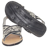Mens Leather Embroidered Mexican Huarache Open Toe Sandal