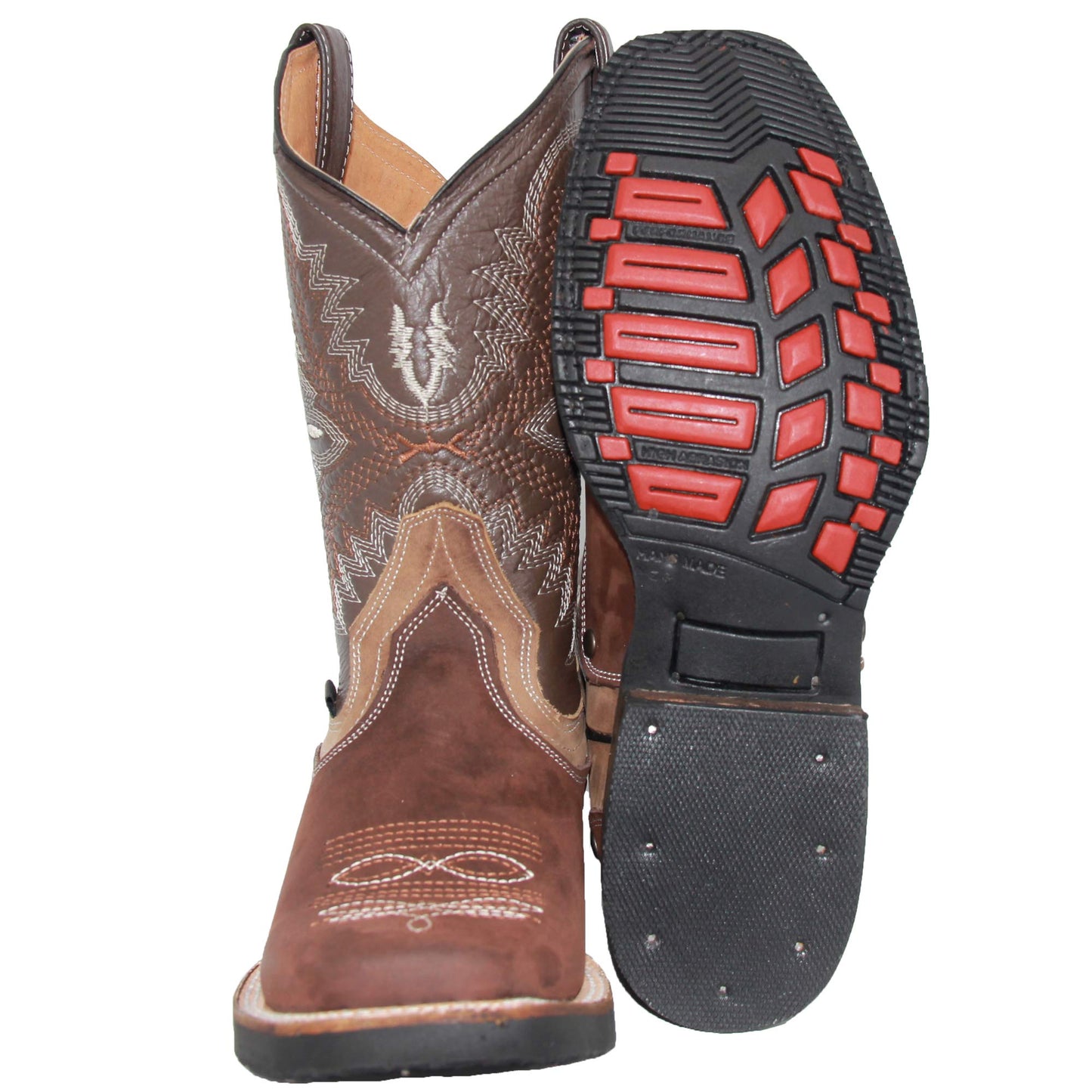 Mens Genuine Leather Square Toe Rodeo Boots