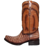 Men's Genuine Leather Caiman Crocodile Print Design Western Boots