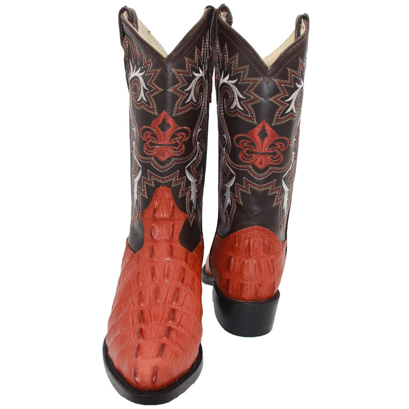Men's Leather Crocodile Print J Toe Western Boot