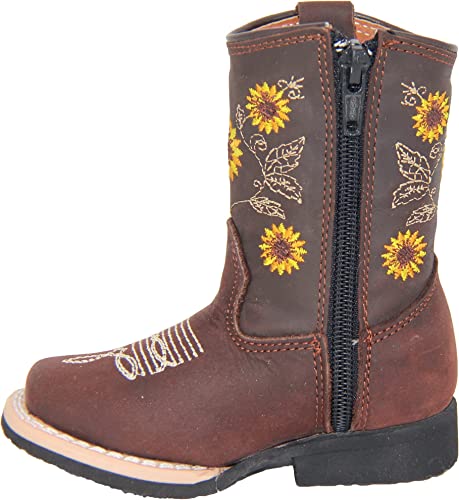 Infant Girls Sunflower Embroidered Cowgirl Boot
