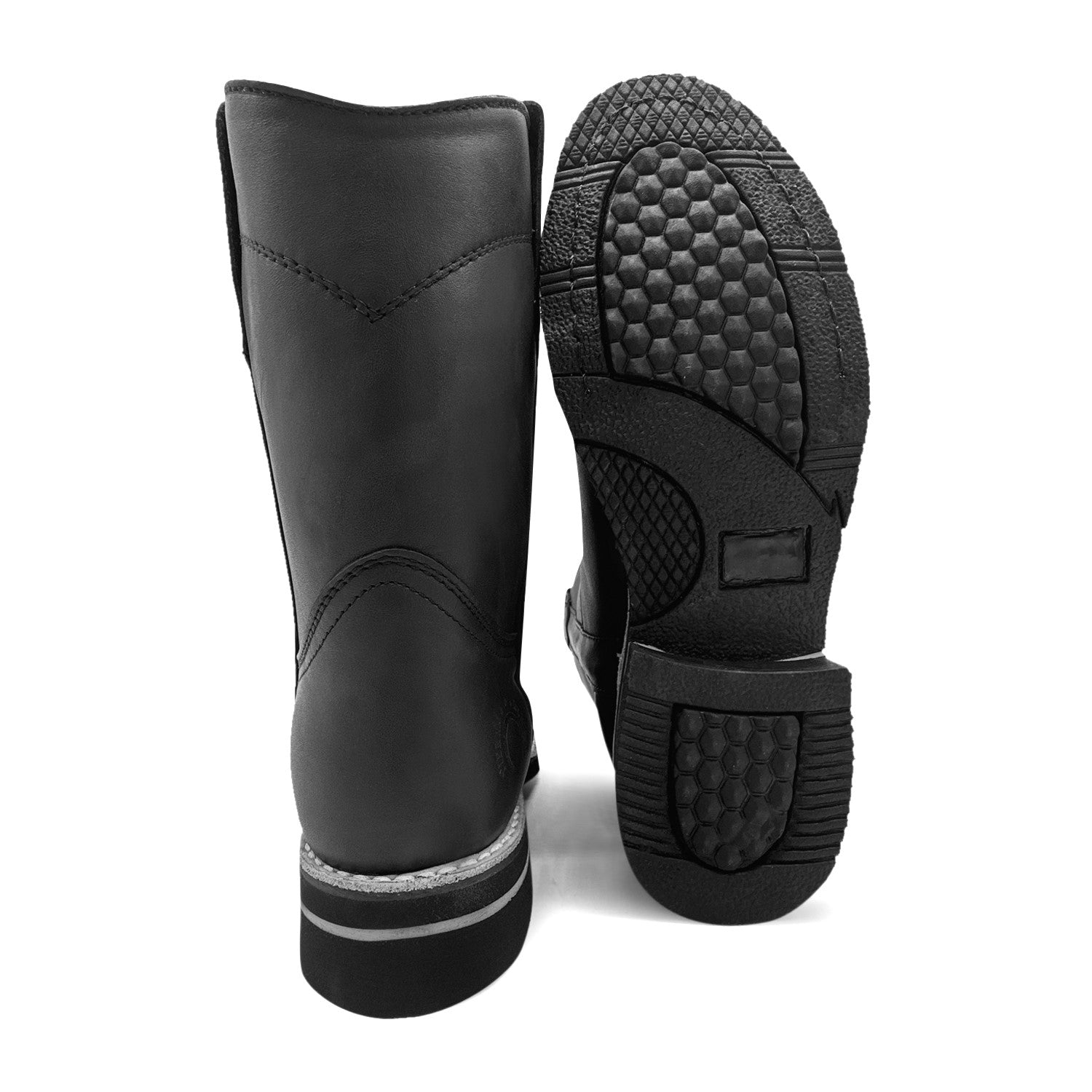 Men's Leather Pull-On Soft Toe Western Cowboy Work Boot