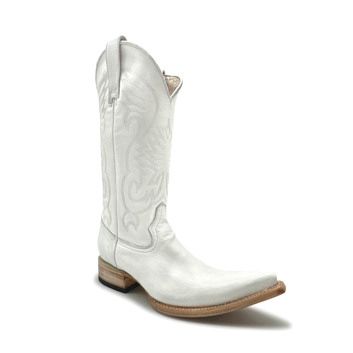 Men’s Genuine Leather Snip Toe Embroidered Boot