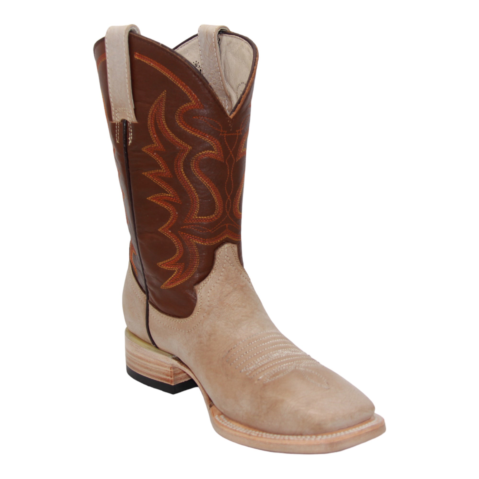 Men's Genuine Leather Western Boot Square Toe Cowboy Boot