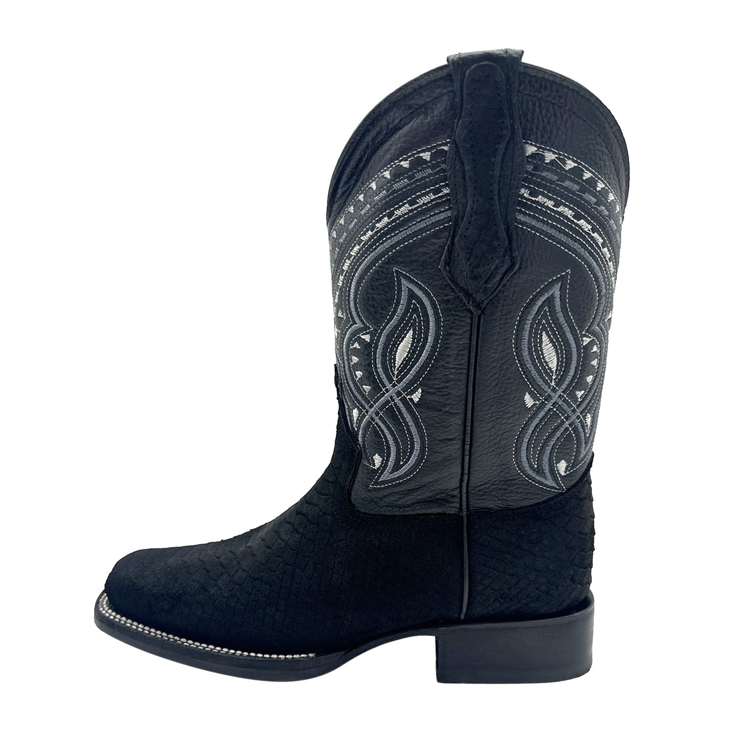 Men's Exotic Snakeskin Square Toe Phyton Print Genuine Leather Western Boots