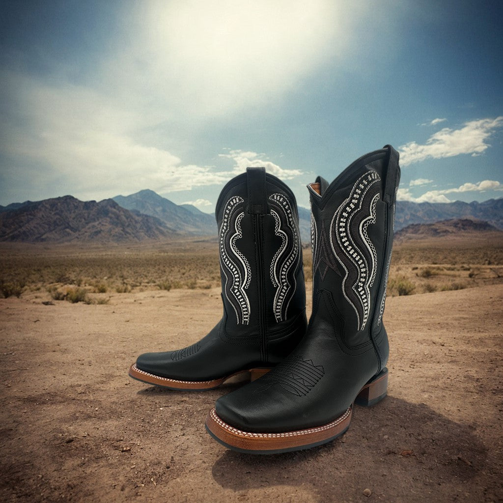 Men's Square Toe Leather Cowboy Western Boot