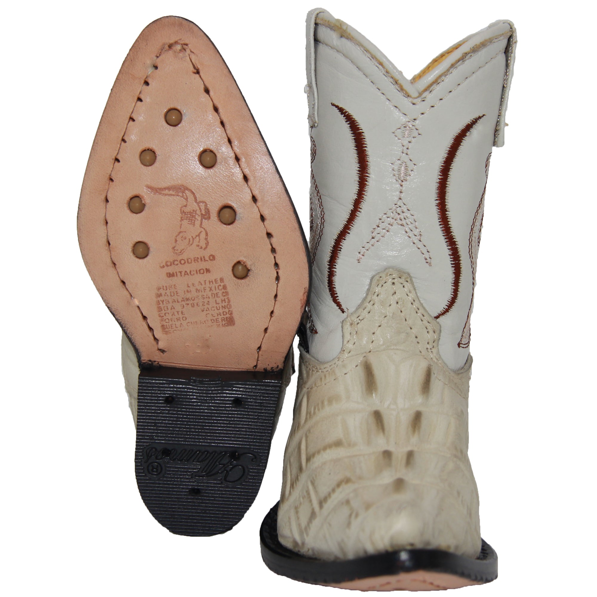 Kids Cowboy Boots Toddlers Western Crocodile Alligator Print Snip Toe Boot
