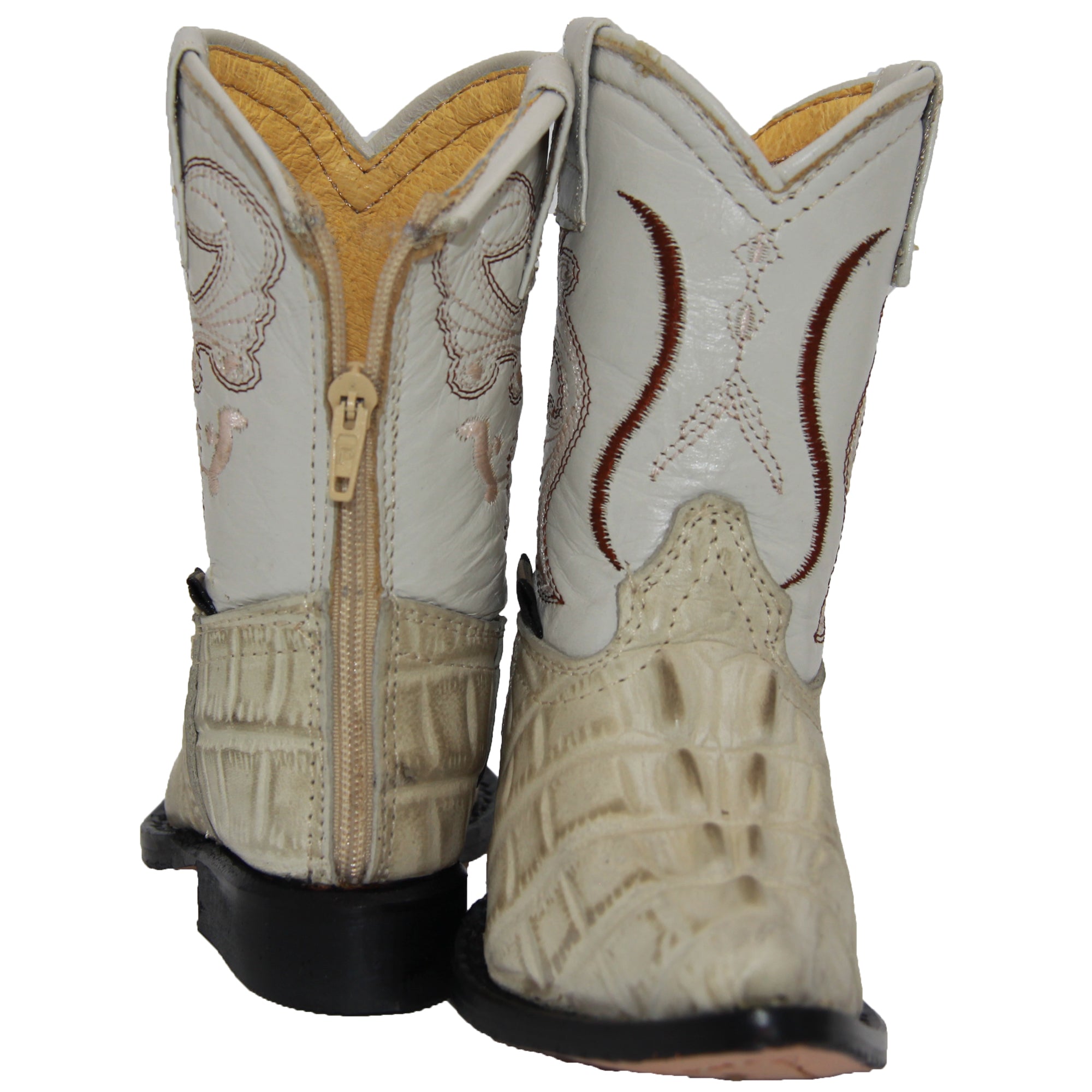 Kids Cowboy Boots Toddlers Western Crocodile Alligator Print Snip Toe Boot