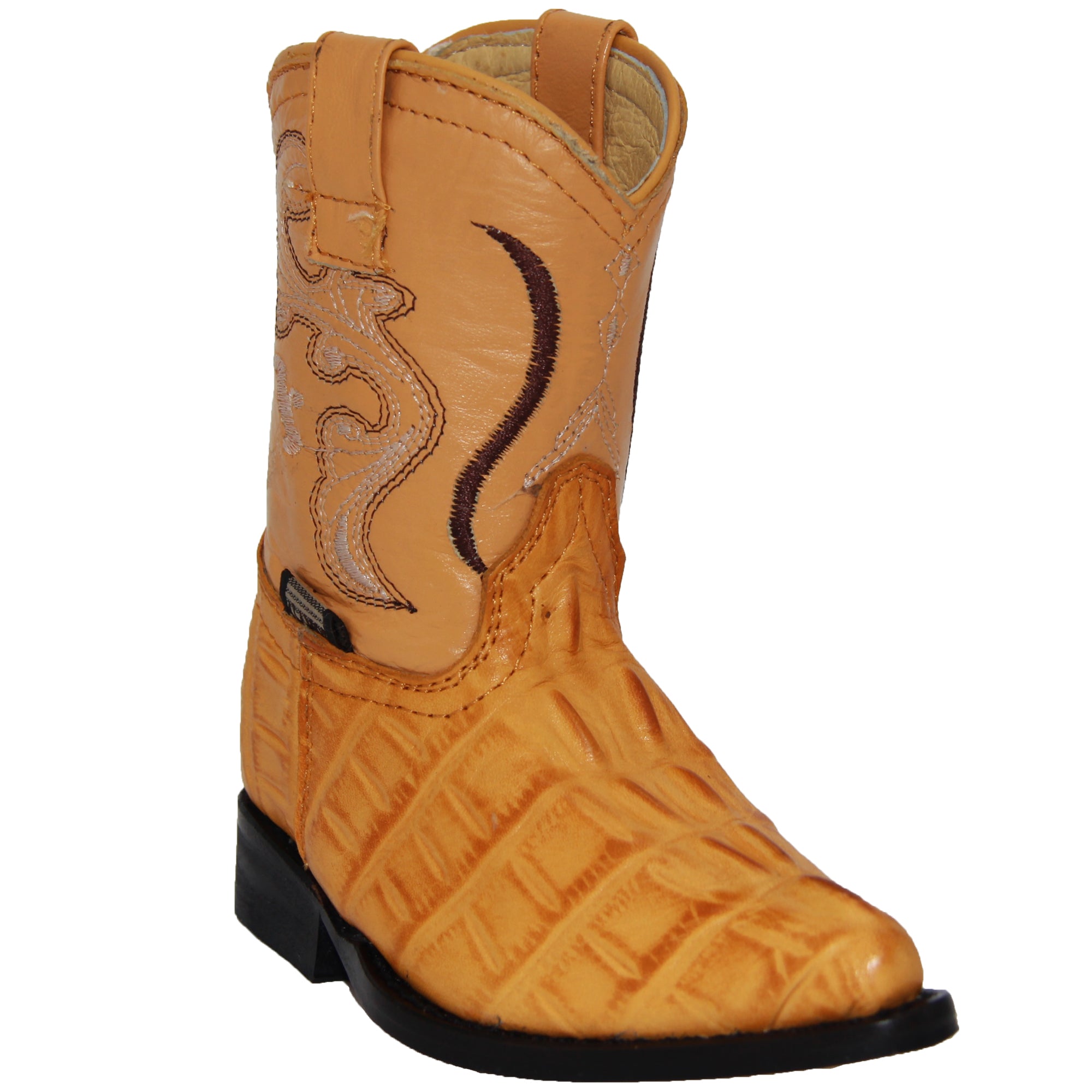 Kids Cowboy Boots Toddlers Western Crocodile Alligator Print Snip Toe Boot