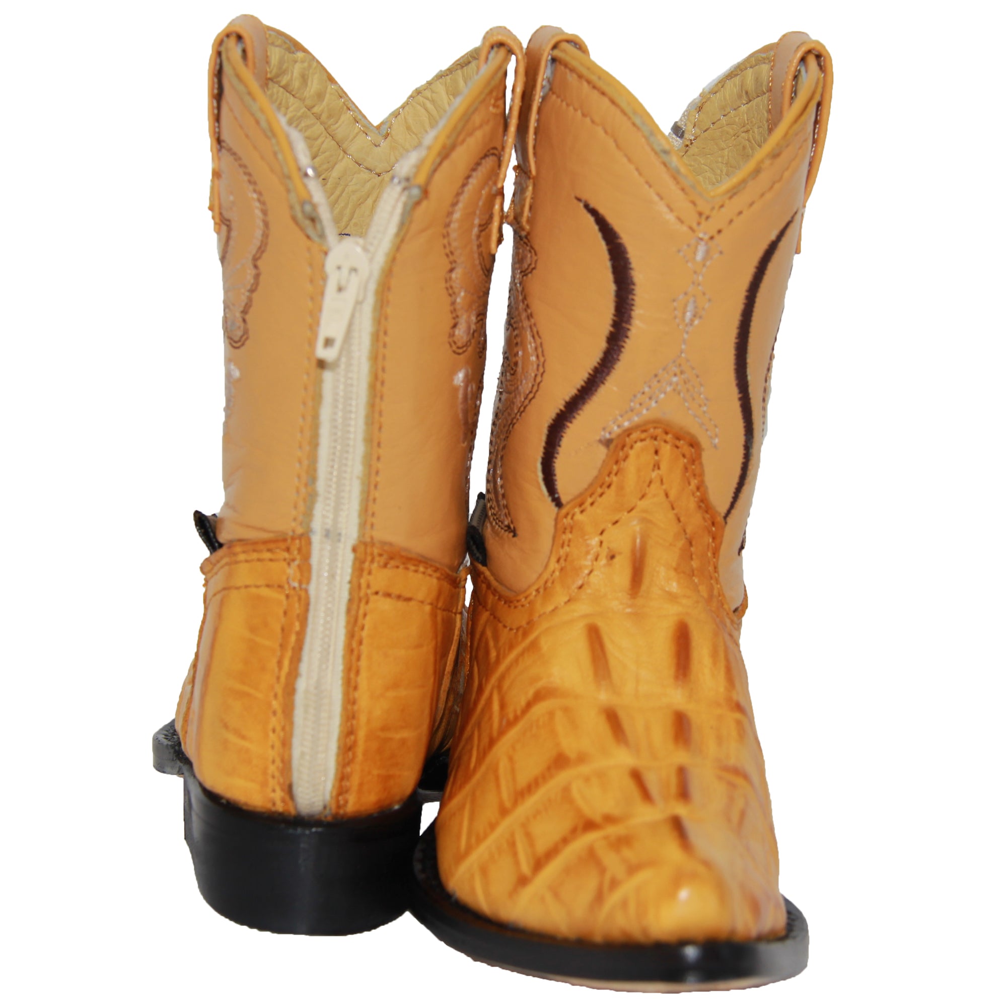 Kids Cowboy Boots Toddlers Western Crocodile Alligator Print Snip Toe Boot