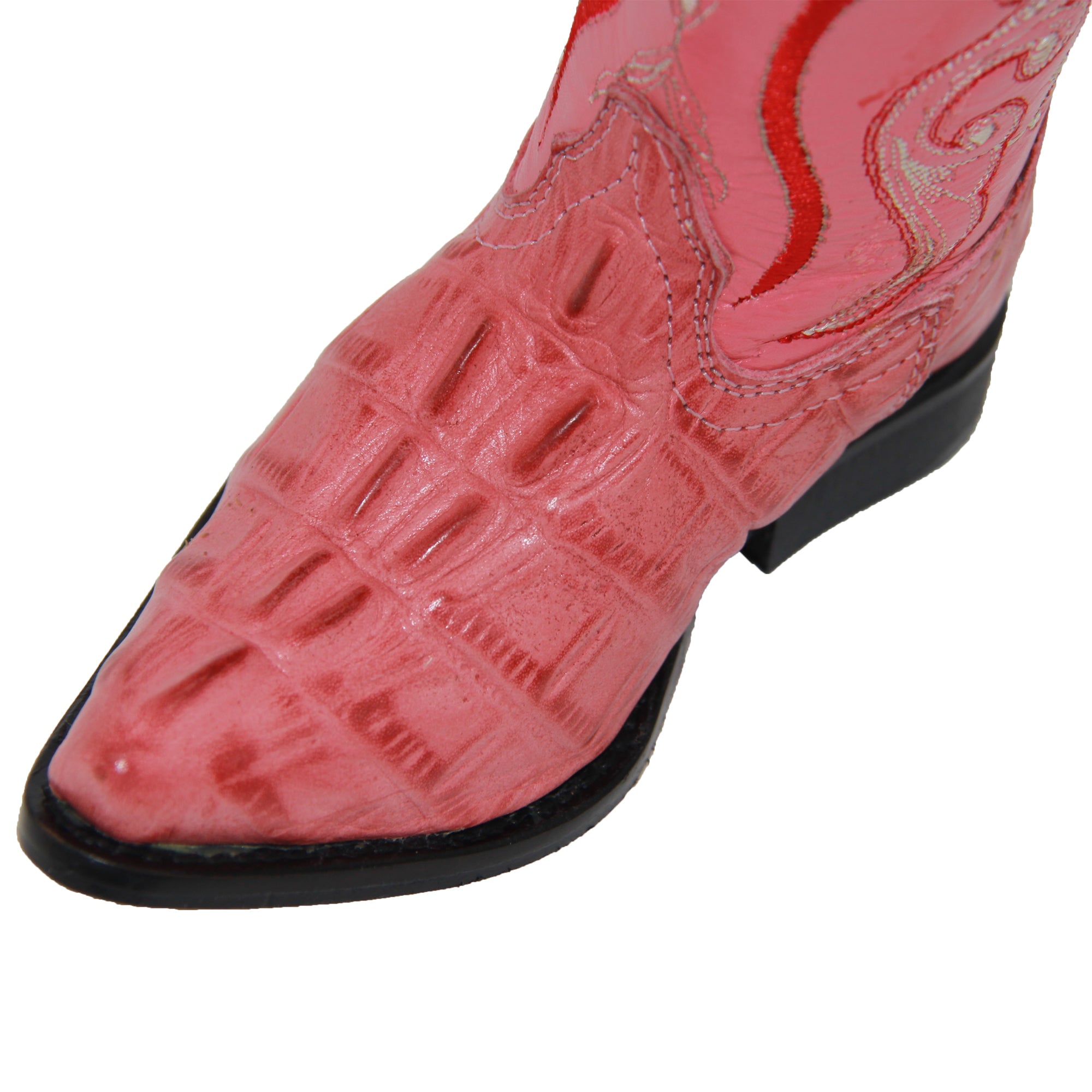 Kids Cowboy Boots Toddlers Western Crocodile Alligator Print Snip Toe Boot