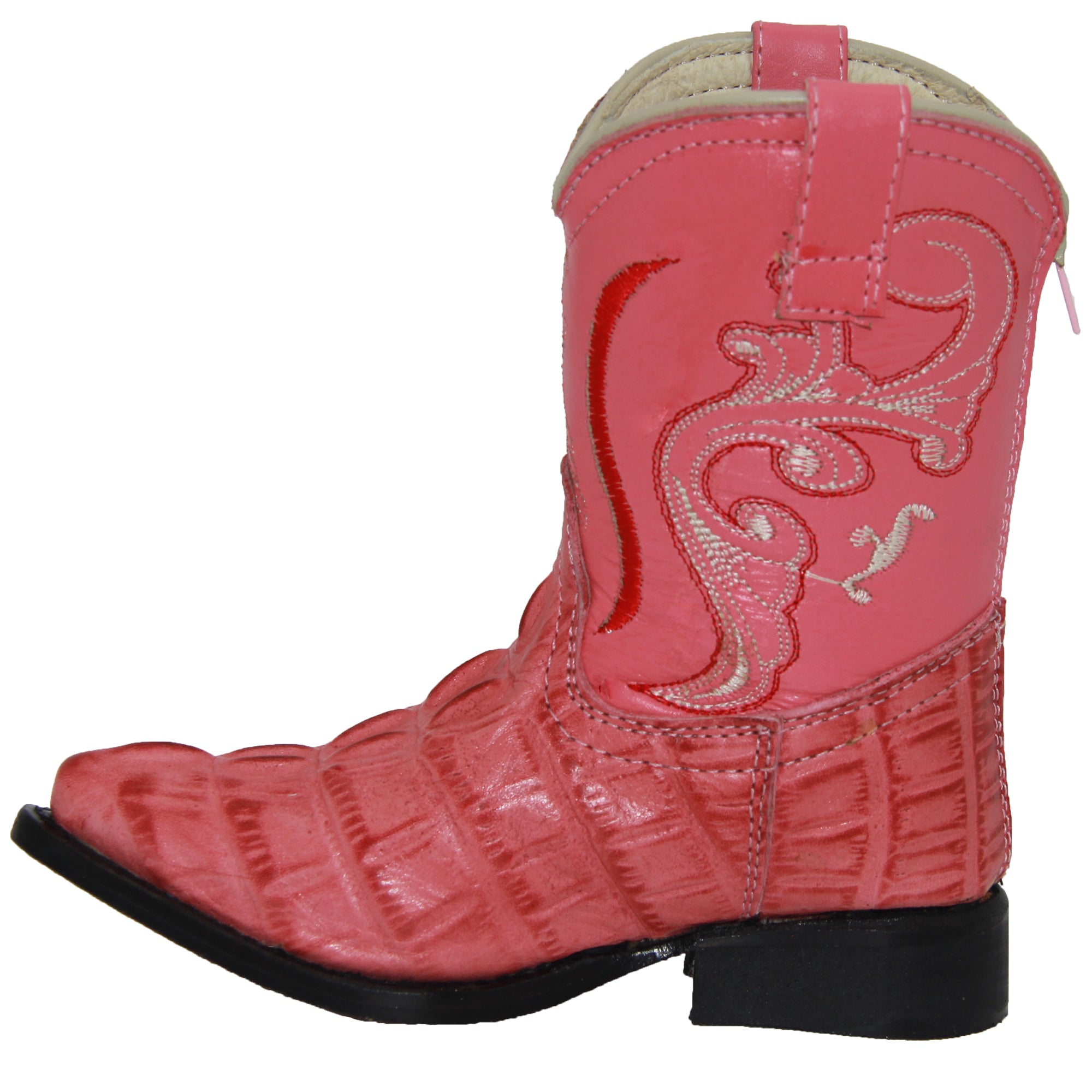 Kids Cowboy Boots Toddlers Western Crocodile Alligator Print Snip Toe Boot