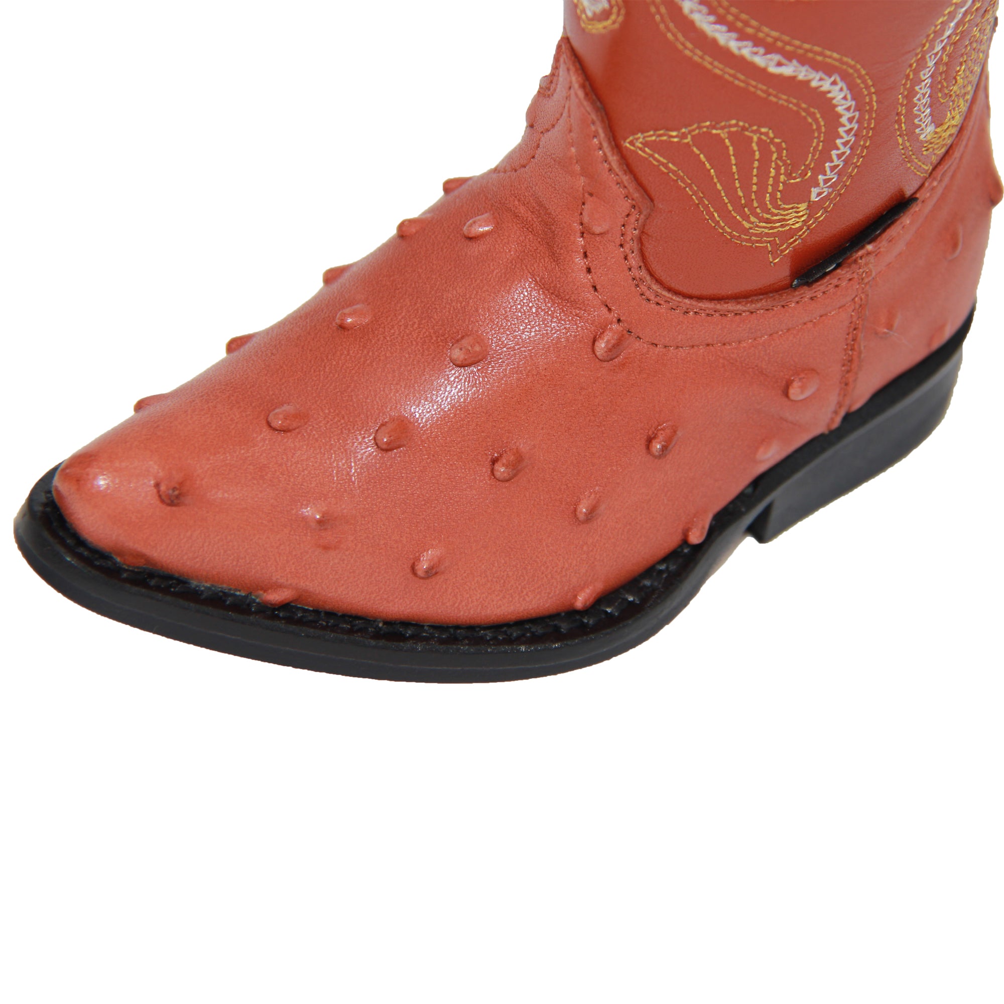 Kids Ostrich Print Western Boots Infant Toddler Cowboy Snip Toe Boot