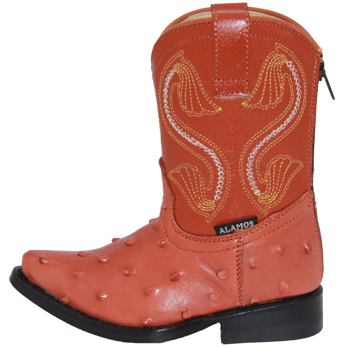 Kids Ostrich Print Western Boots Infant Toddler Cowboy Snip Toe Boot