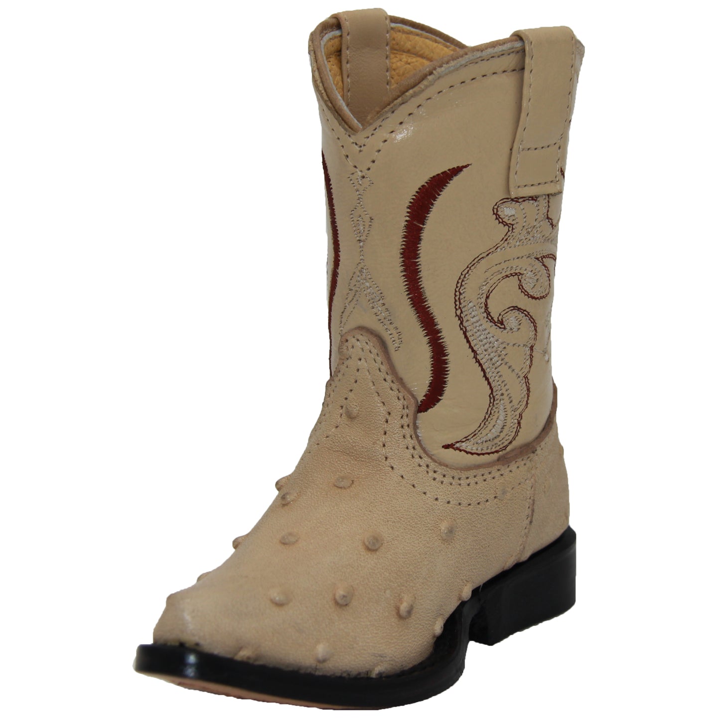 Kids Ostrich Print Western Boots Infant Toddler Cowboy Snip Toe Boot