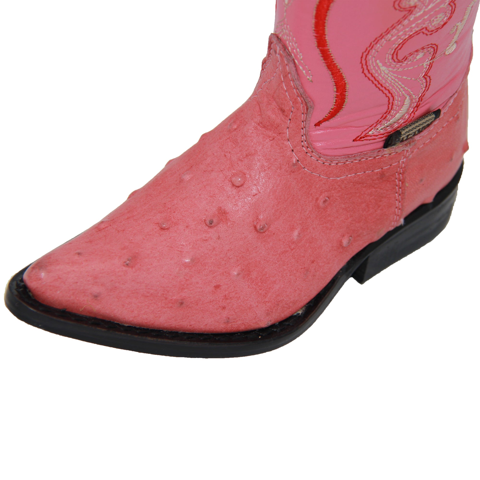 Kids Ostrich Print Western Boots Infant Toddler Cowboy Snip Toe Boot