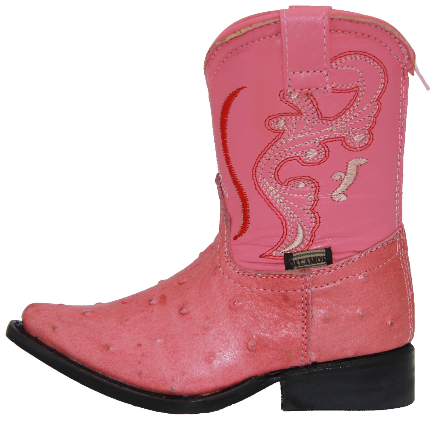 Kids Ostrich Print Western Boots Infant Toddler Cowboy Snip Toe Boot