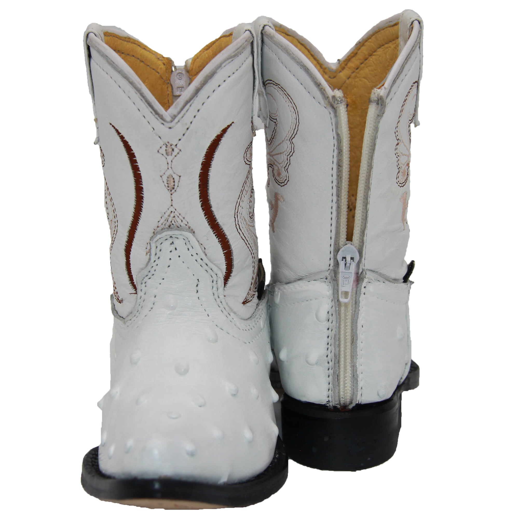 Kids Ostrich Print Western Boots Infant Toddler Cowboy Snip Toe Boot