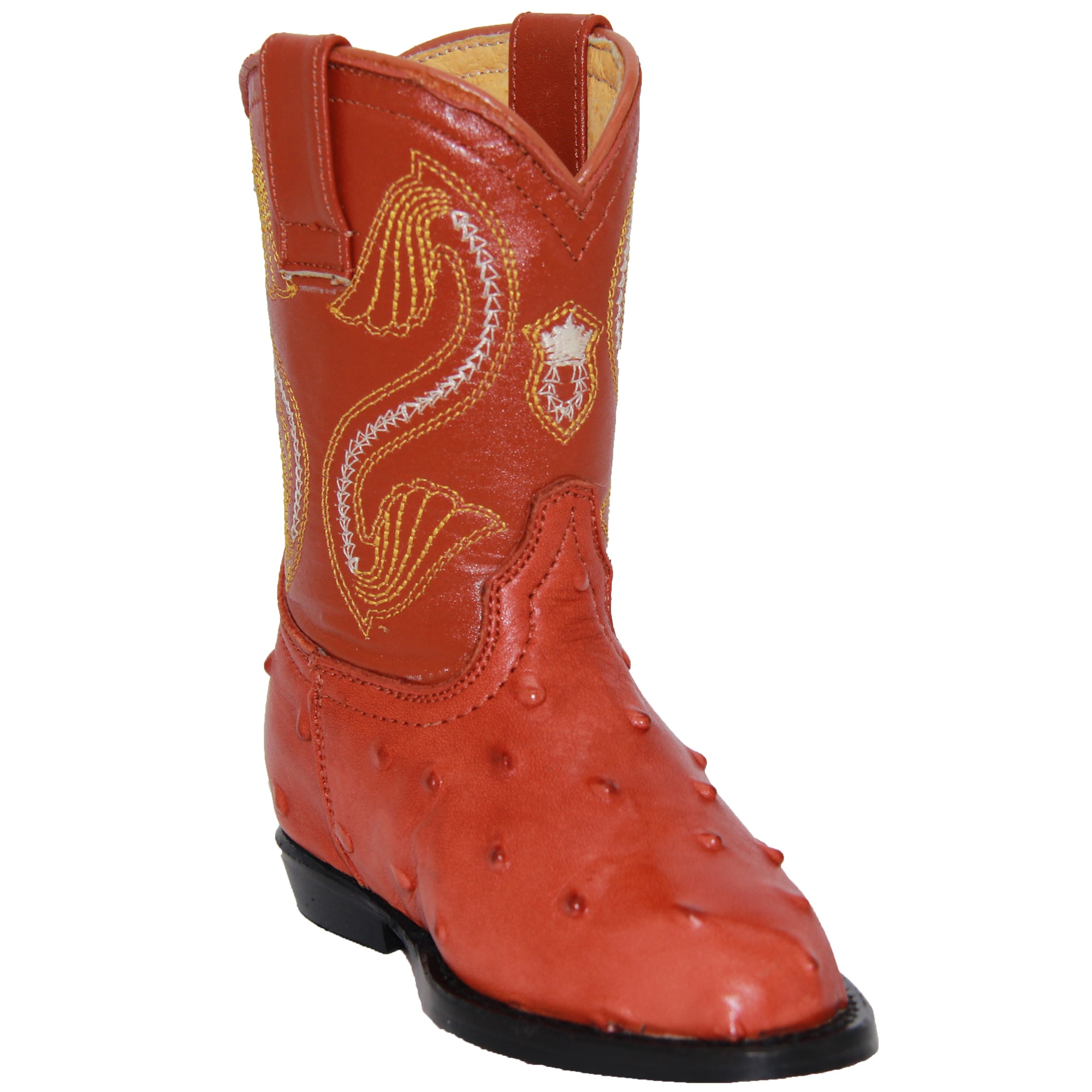 Kids Cowboy Boot Infant Toddler Ostrich Print Western Boot