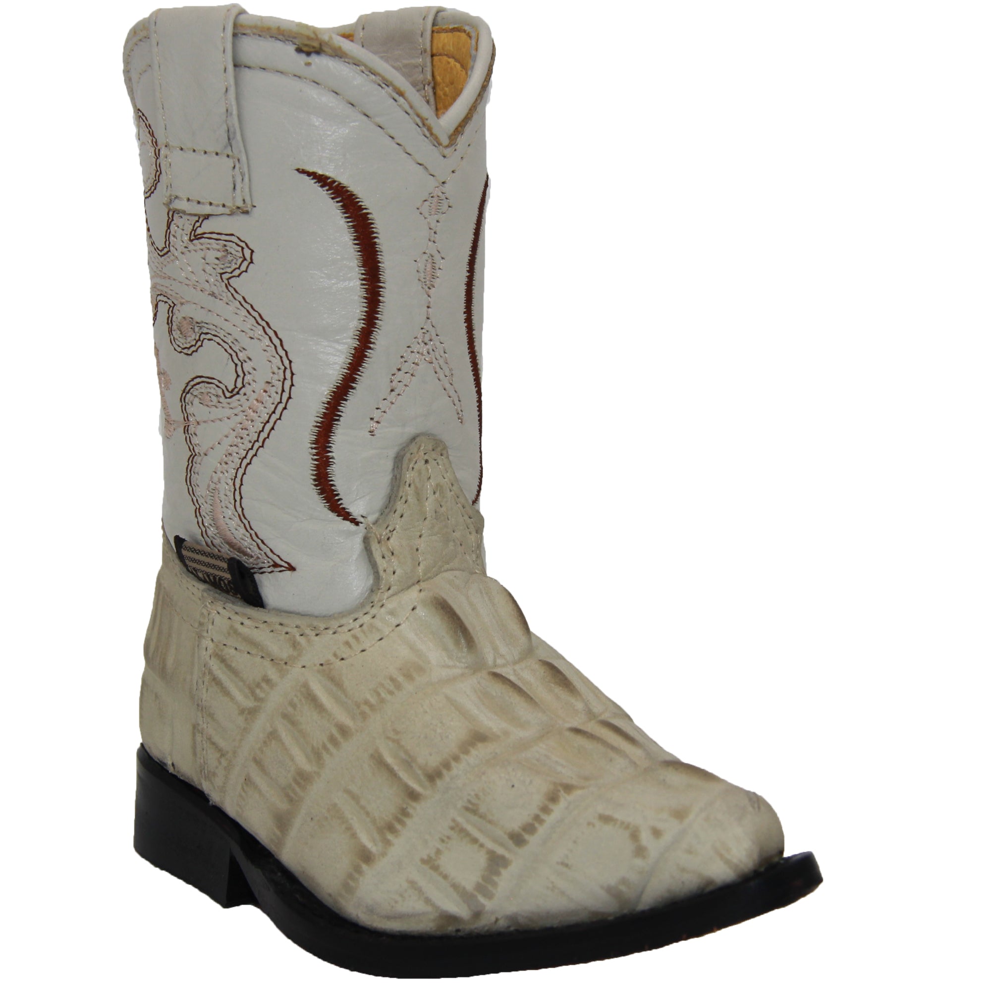 Kids Cowboy Boots Toddlers Western Crocodile Alligator Print Snip Toe Boot
