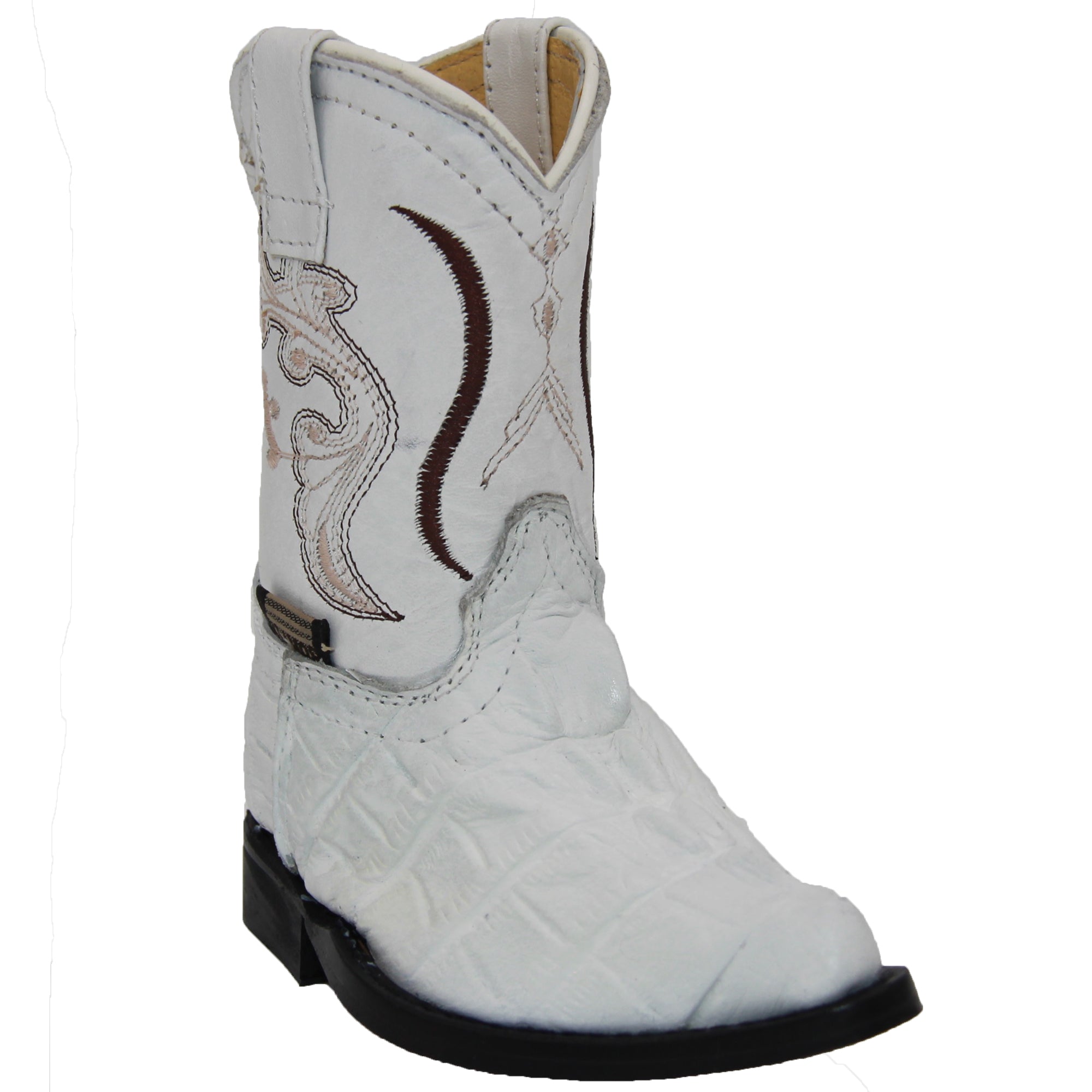 Kids Cowboy Boots Toddlers Western Crocodile Alligator Print Snip Toe Boot