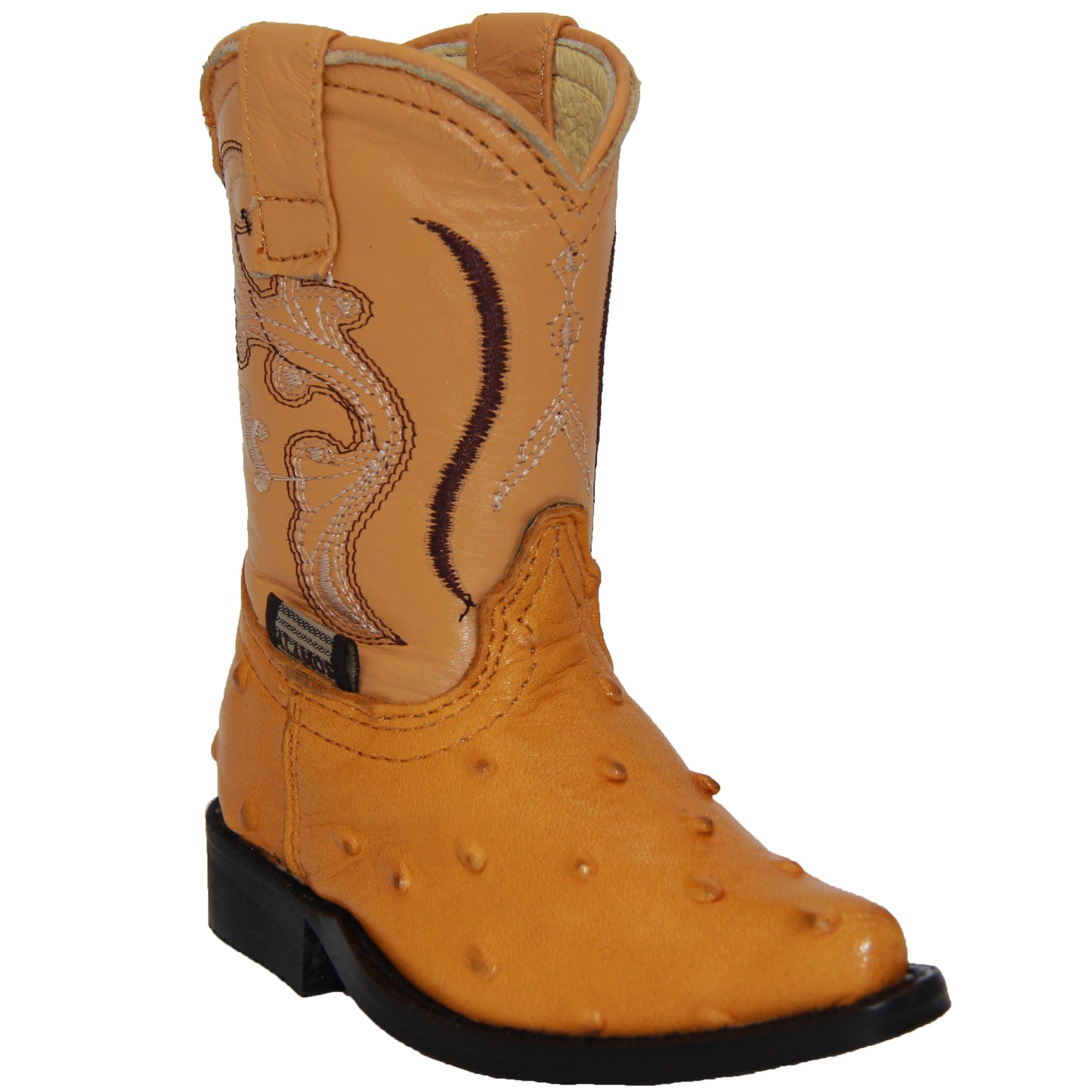 Kids Ostrich Print Western Boots Infant Toddler Cowboy Snip Toe Boot