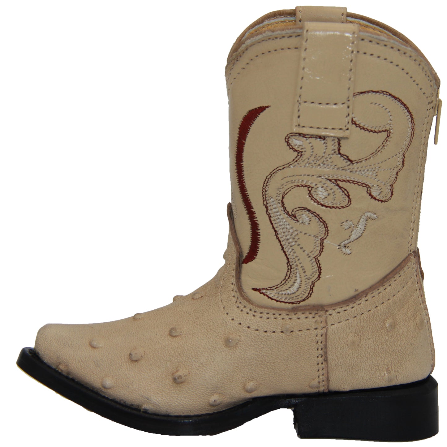 Kids Ostrich Print Western Boots Infant Toddler Cowboy Snip Toe Boot