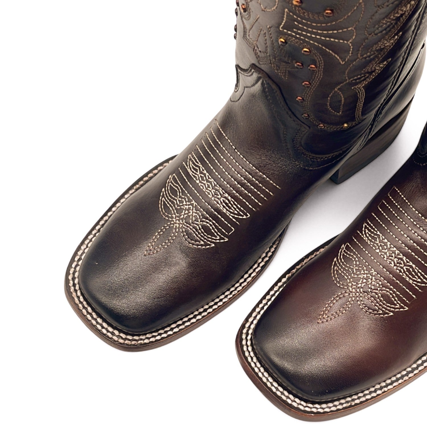 Women's Square Toe Western Leather Boots Midcalf Cowboy Boots