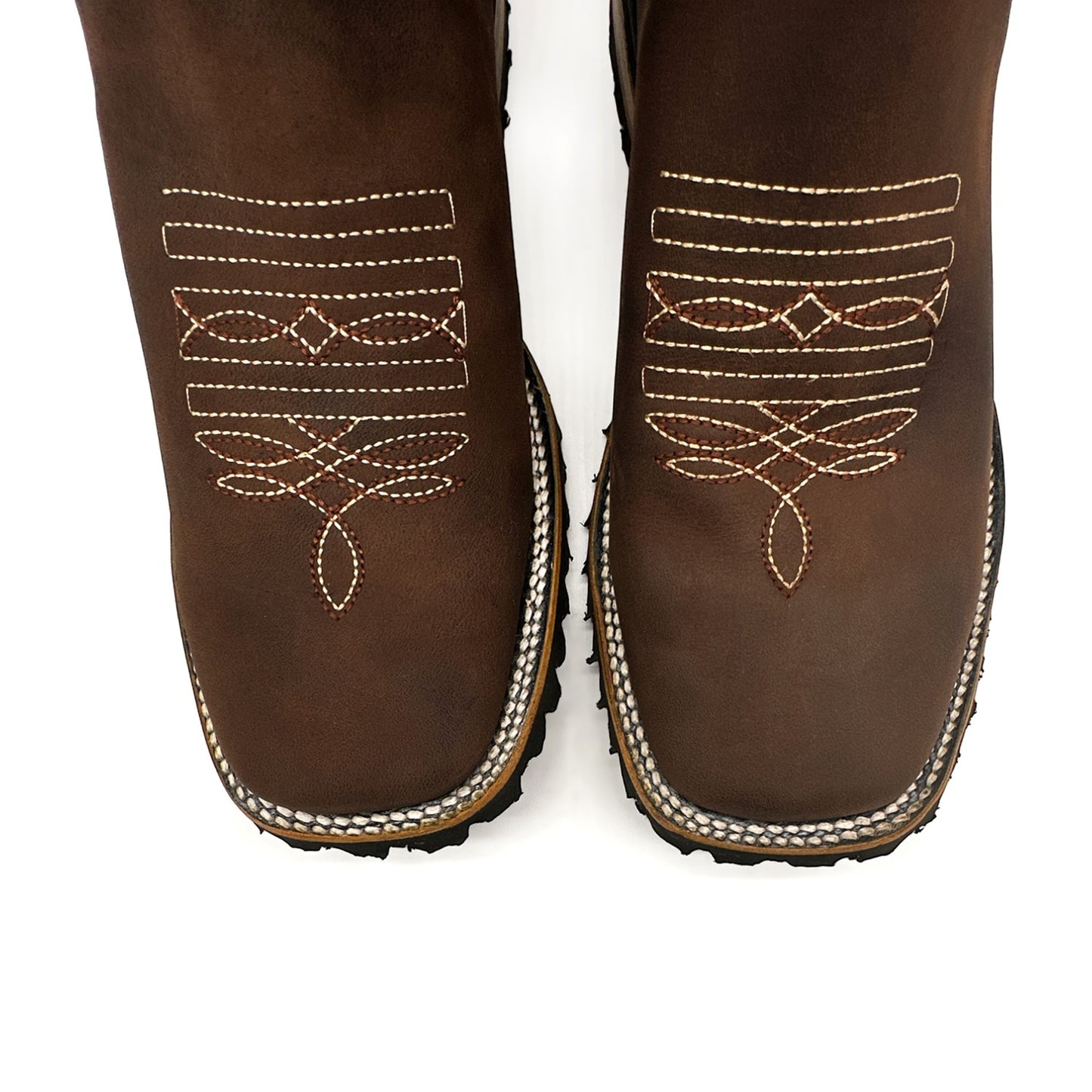 Men's Leather Square Toe Western Ankle Boot