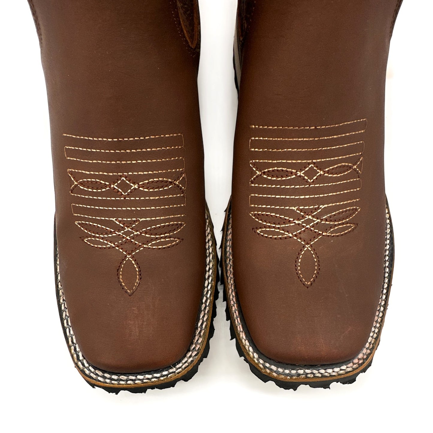 Men's Leather Square Toe Western Ankle Boot