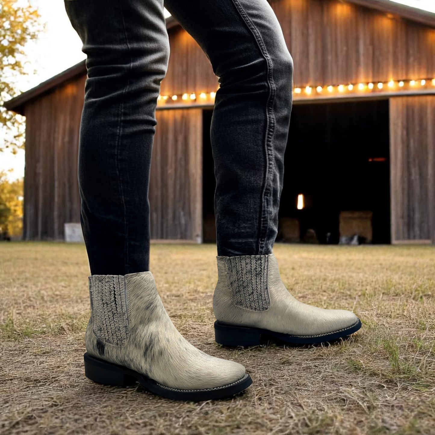 Men’s Chelsea Pony Hair Western Ankle Boot