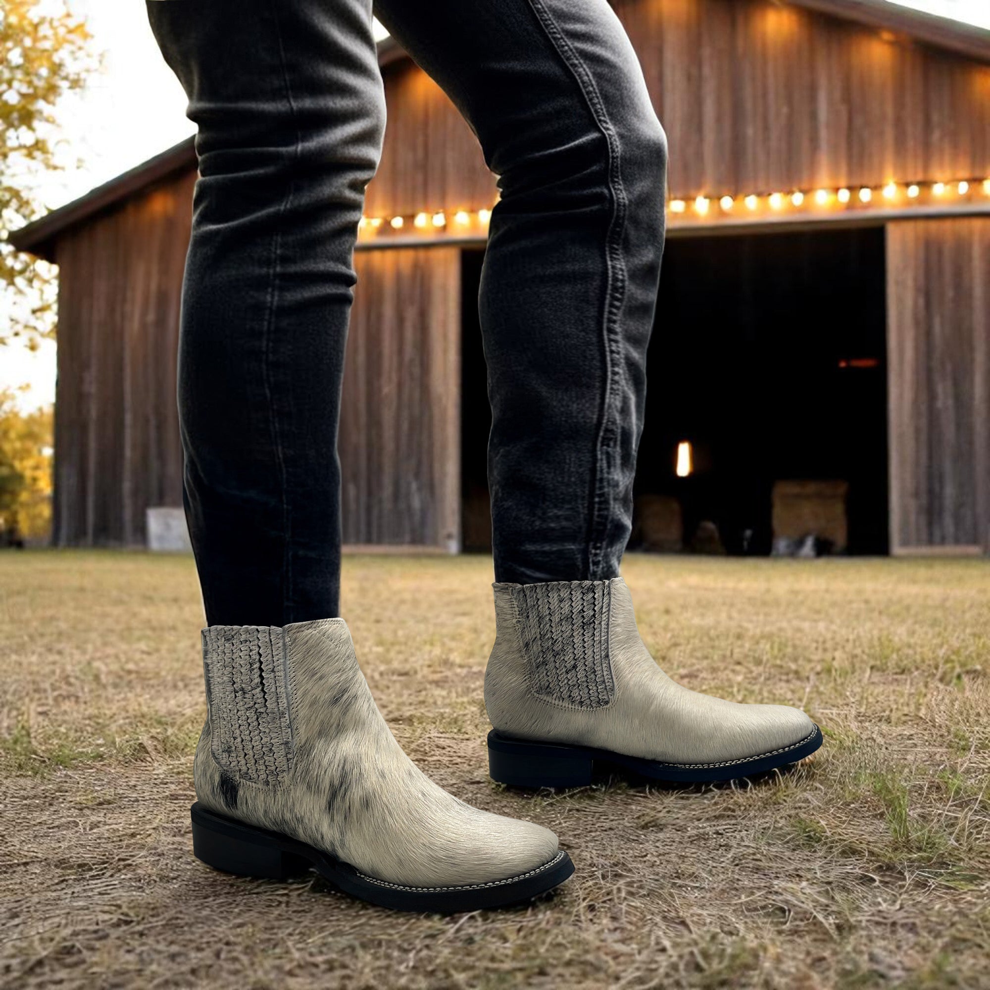 Men’s Chelsea Pony Hair Western Ankle Boot