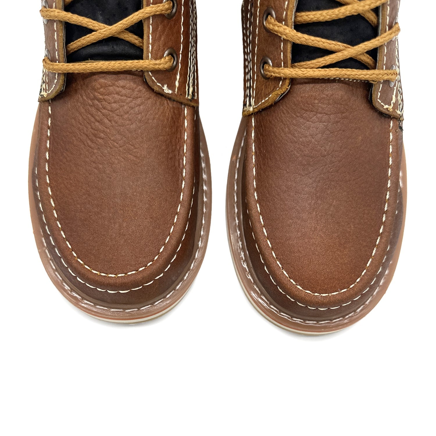 Men's Moc Toe Work Boots Soft Toe Genuine Leather Lightweight Construction Boot