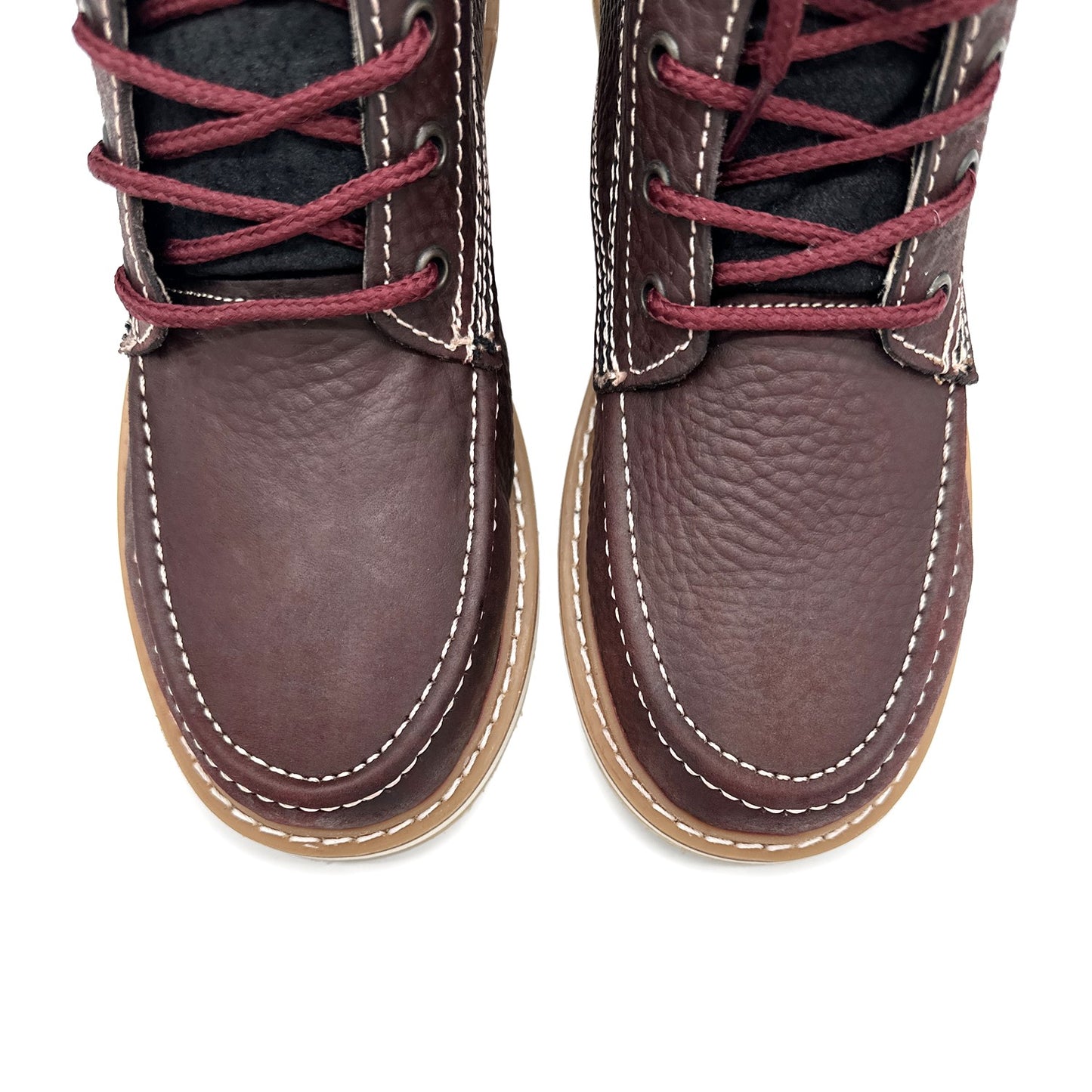 Men's Moc Toe Work Boots Soft Toe Genuine Leather Lightweight Construction Boot