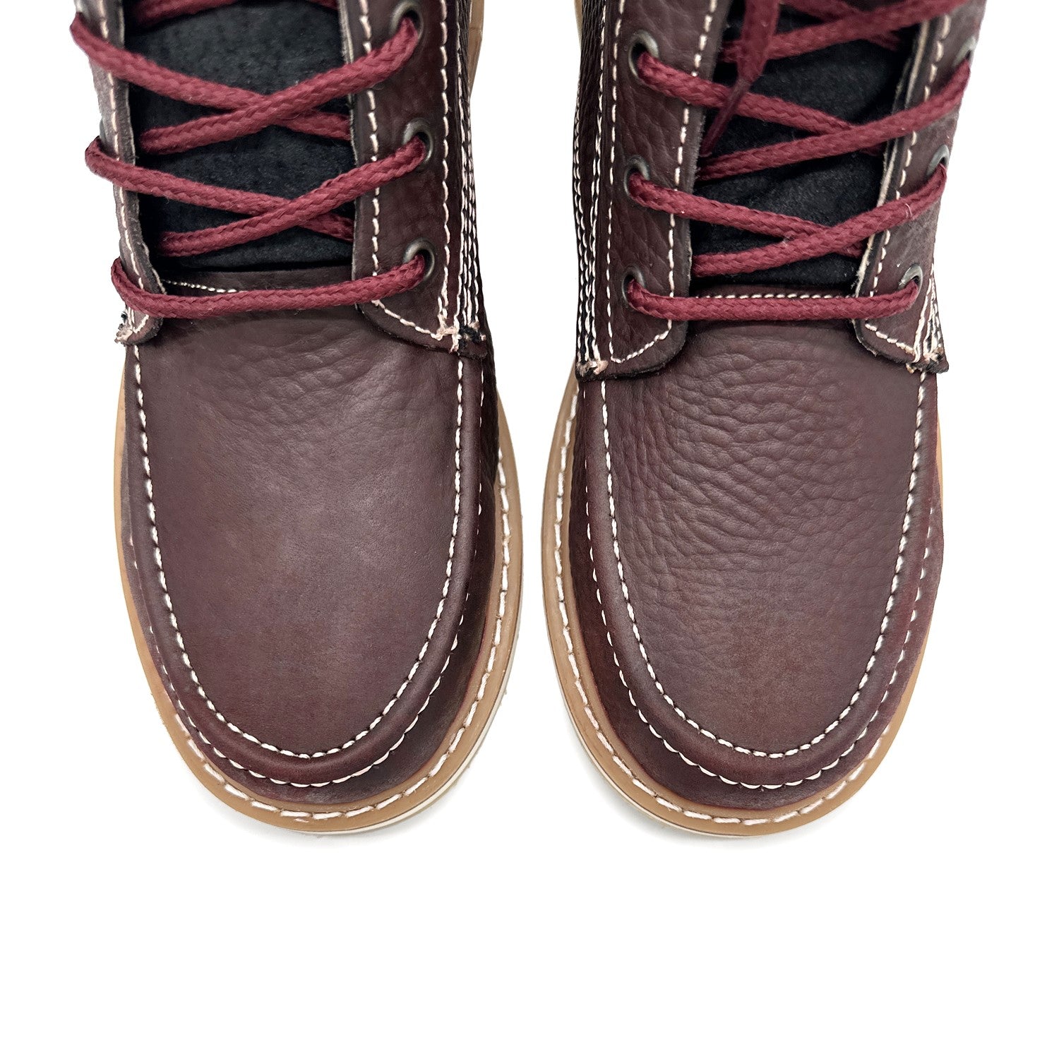 Men's Moc Toe Work Boots Soft Toe Genuine Leather Lightweight Construction Boot