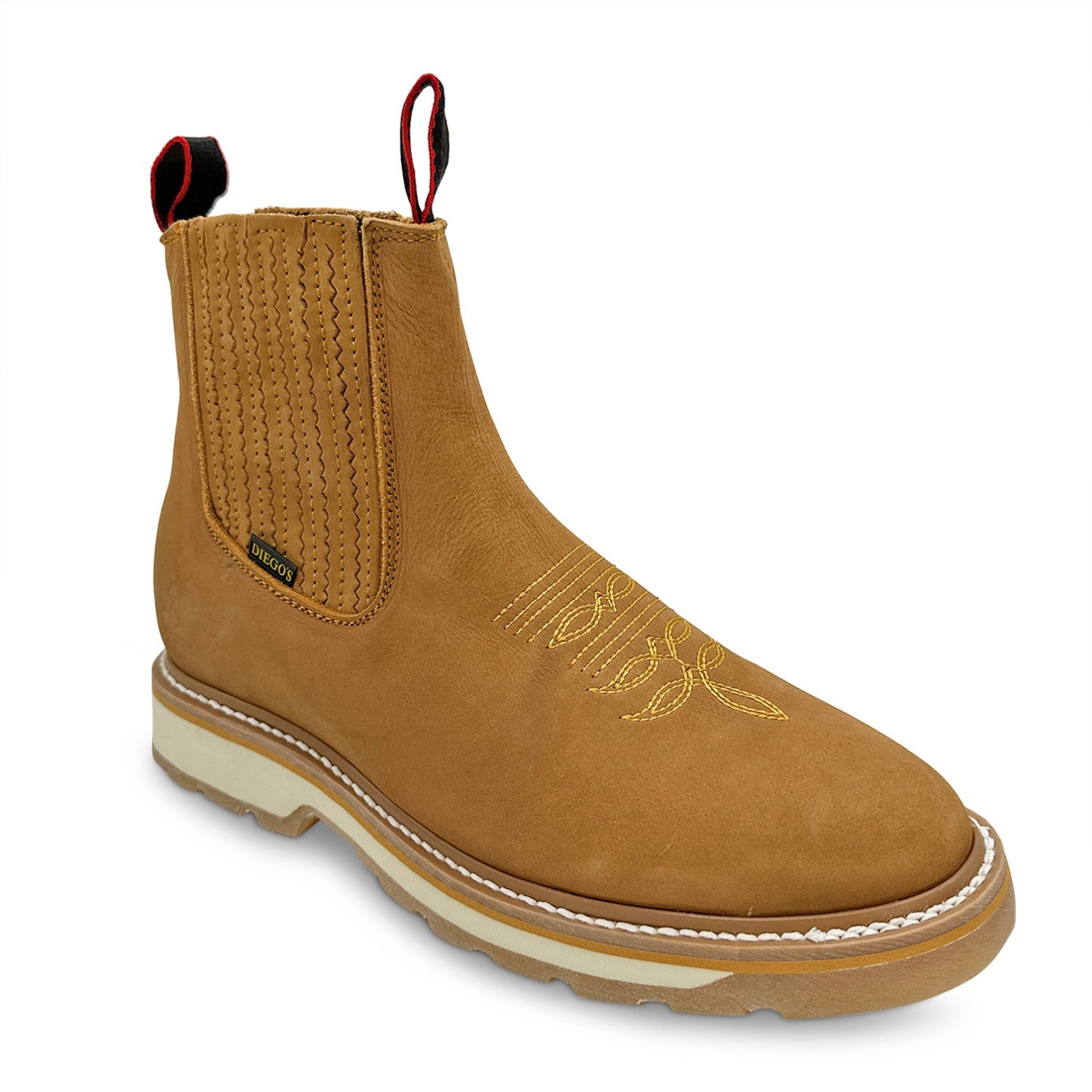 Men's Short Ankle Western Rodeo Cowboy Boot, Men's Leather Soft Toe Work Boot