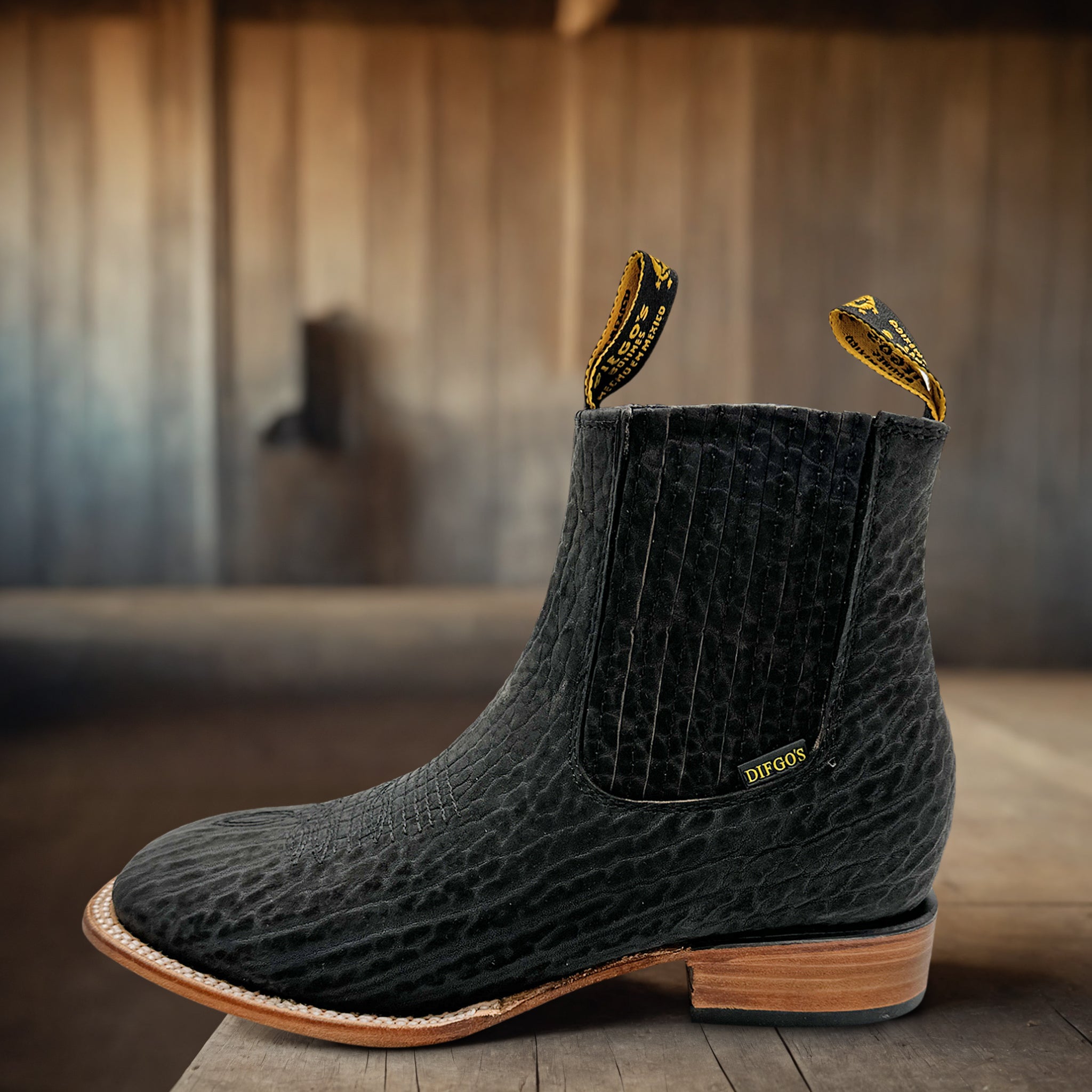 Men's Square Toe Ankle Western Cowboy Boot Dress Ankle Chelsea Boots