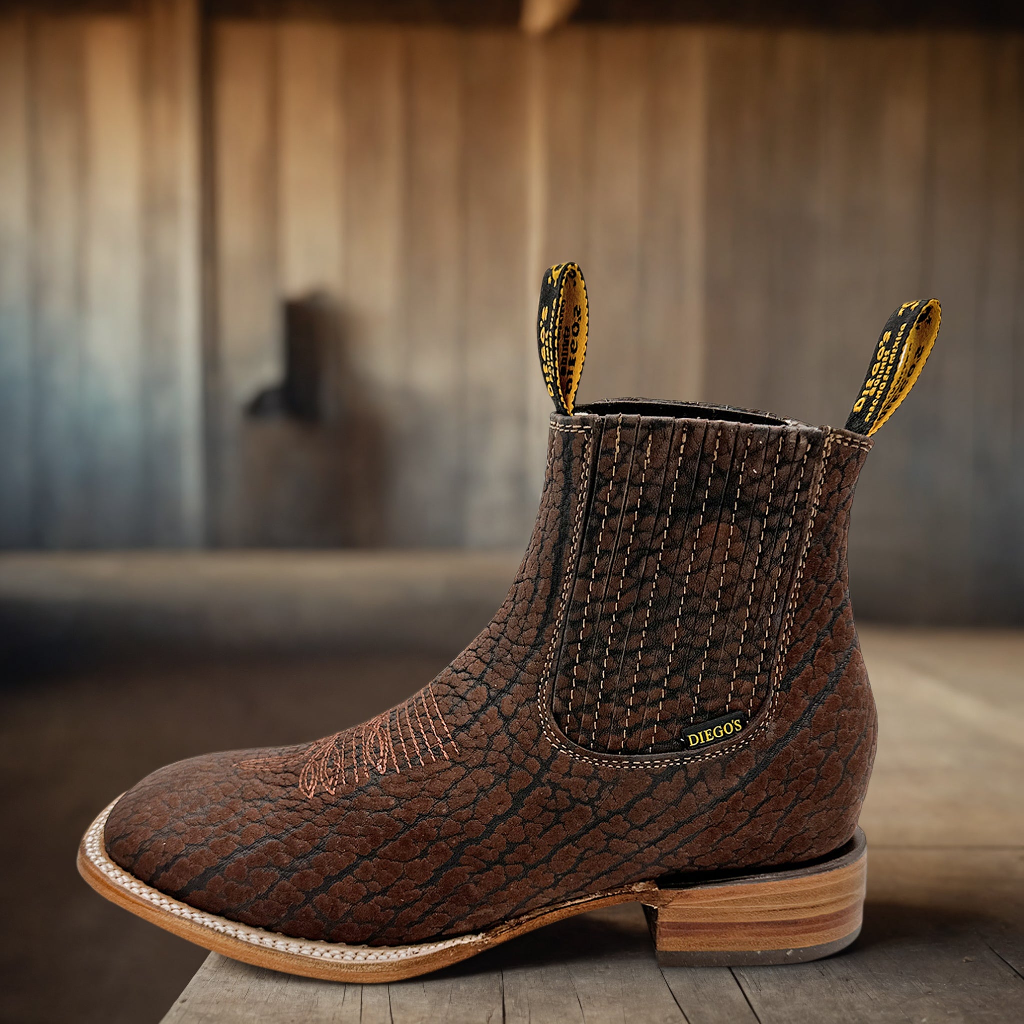 Men's Square Toe Ankle Western Cowboy Boot Dress Ankle Chelsea Boots