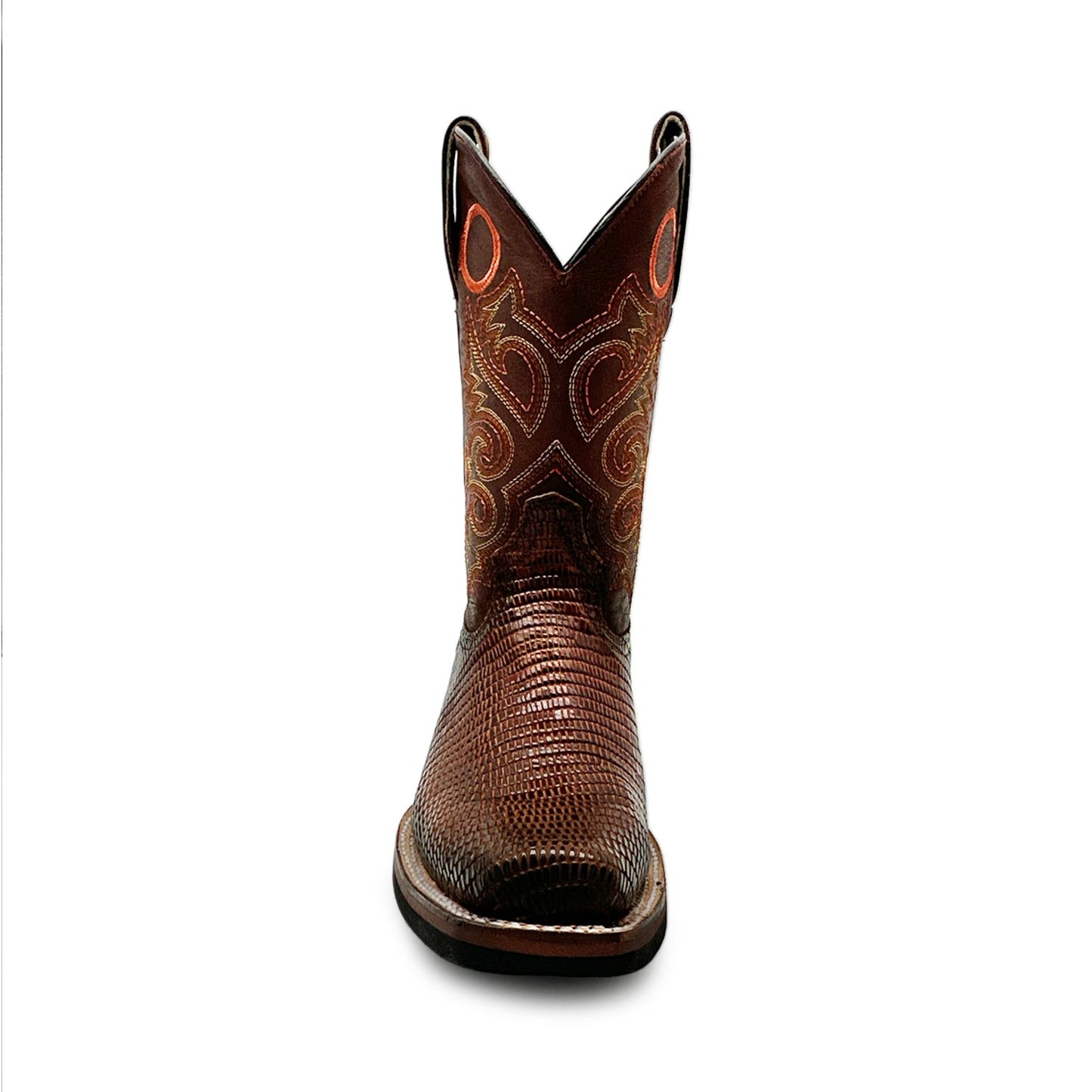 Men’s Genuine Leather Lizard Print Square Toe Dress Cowboy Boot