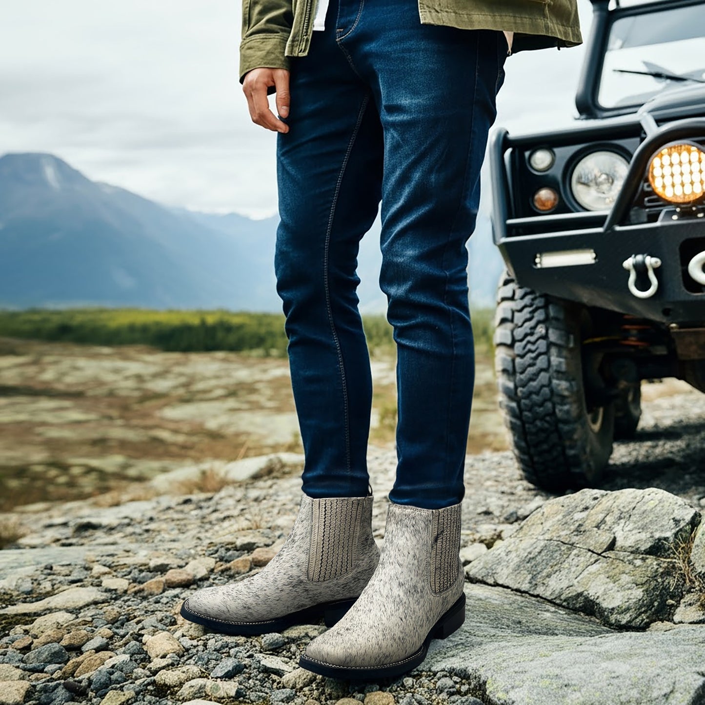 Men’s Chelsea Pony Hair Western Ankle Boot