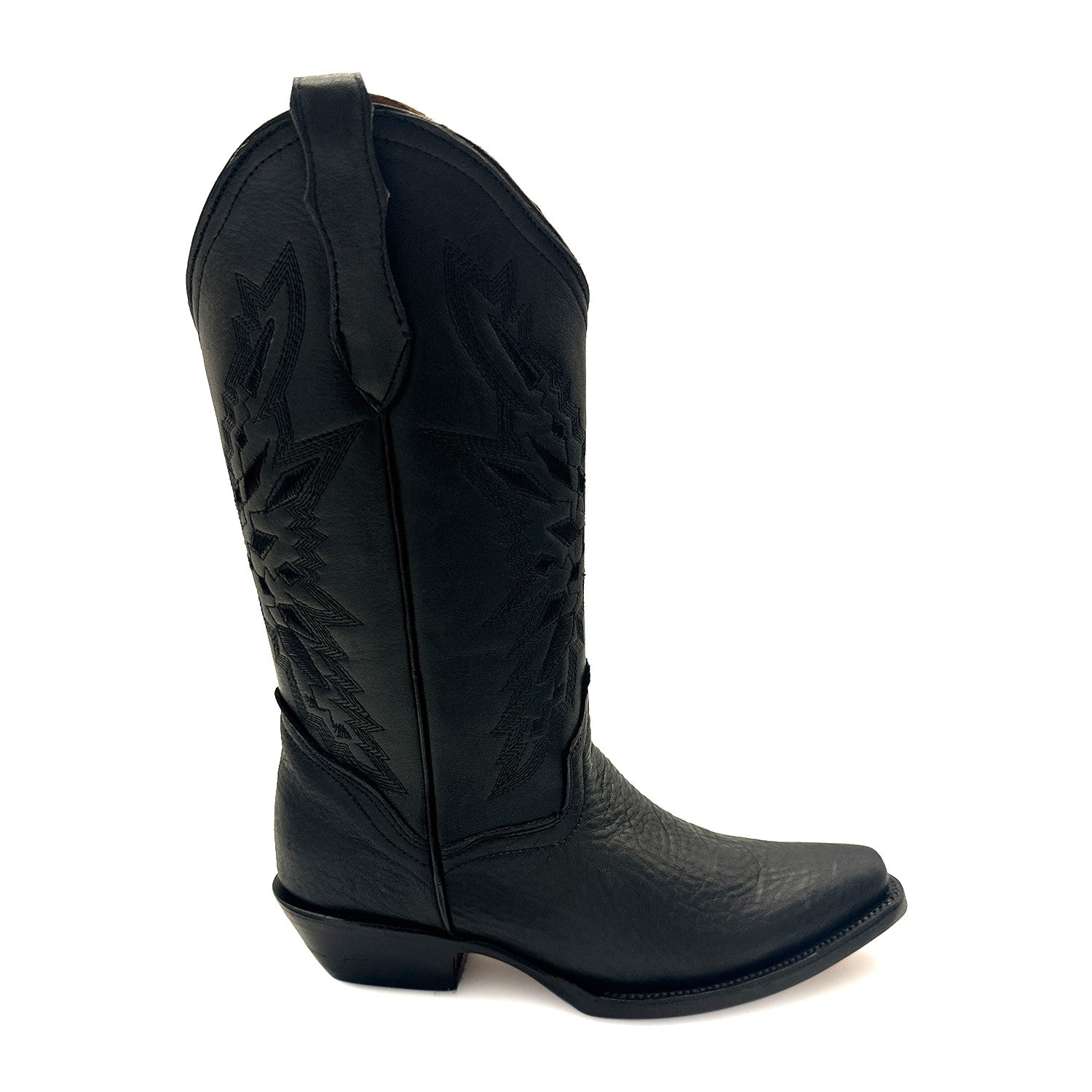 Women’s Genuine Leather Pointed Toe Mid-Calf Western Boots