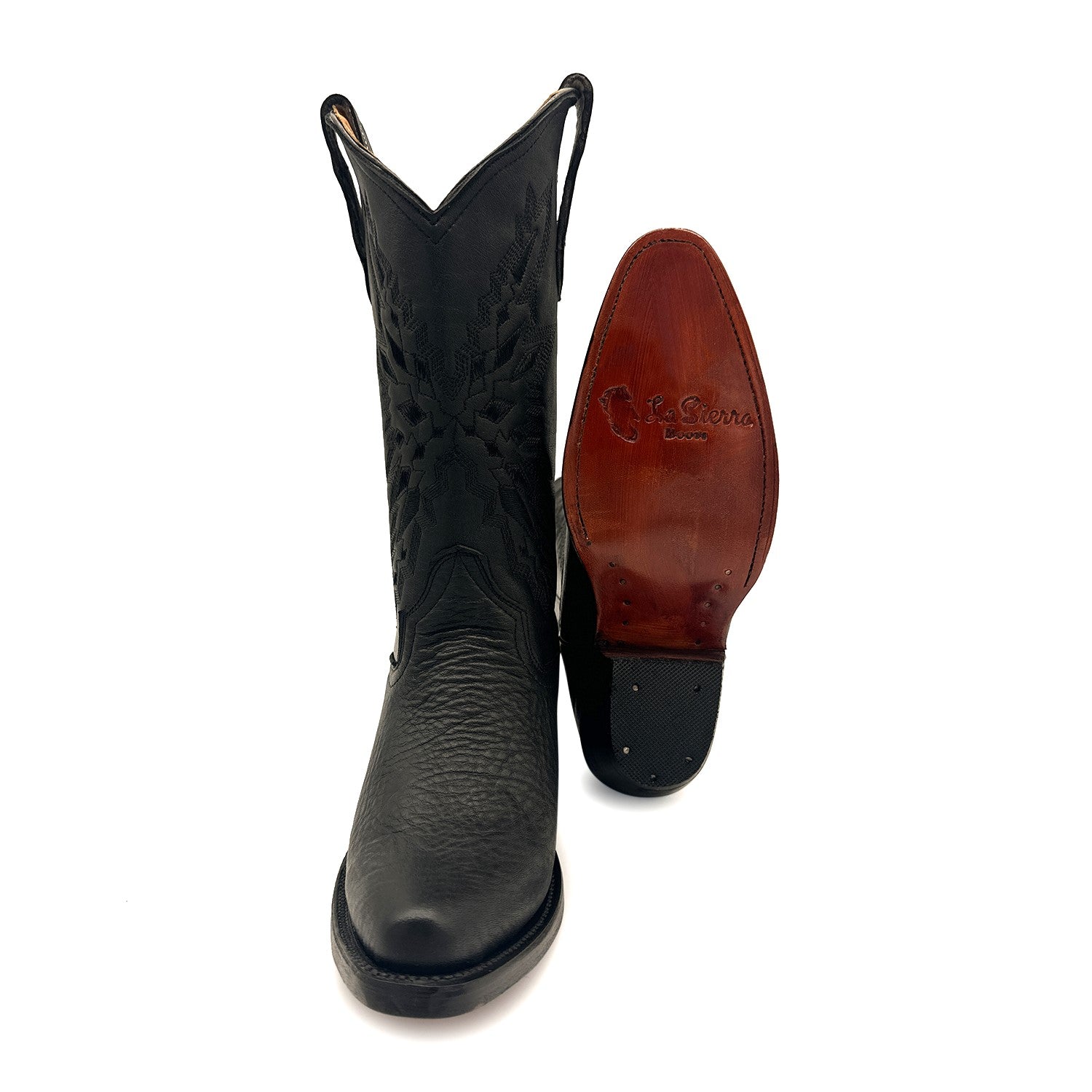 Women’s Genuine Leather Pointed Toe Mid-Calf Western Boots