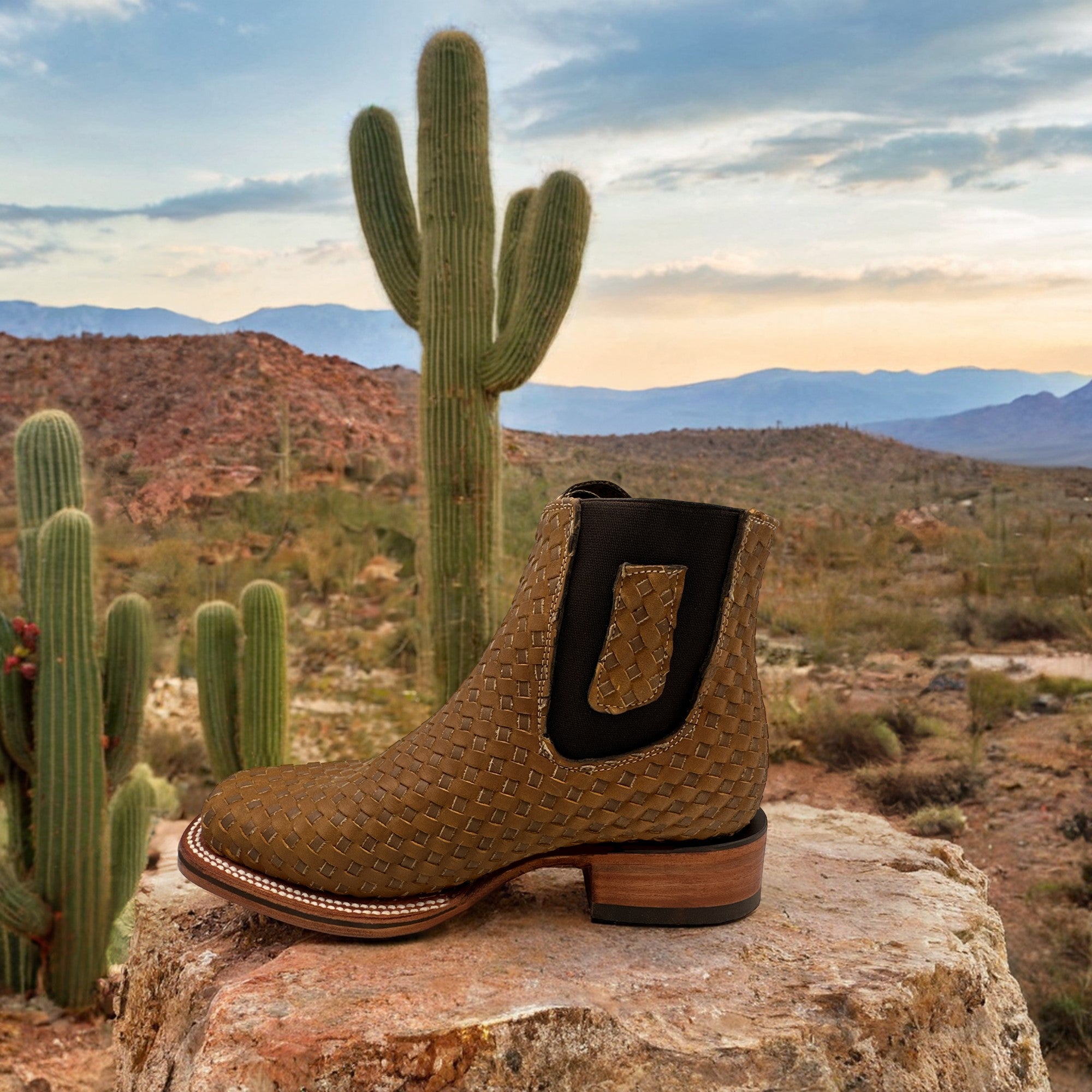 Men's Short Ankle Rodeo Petatillo Boot Square Toe