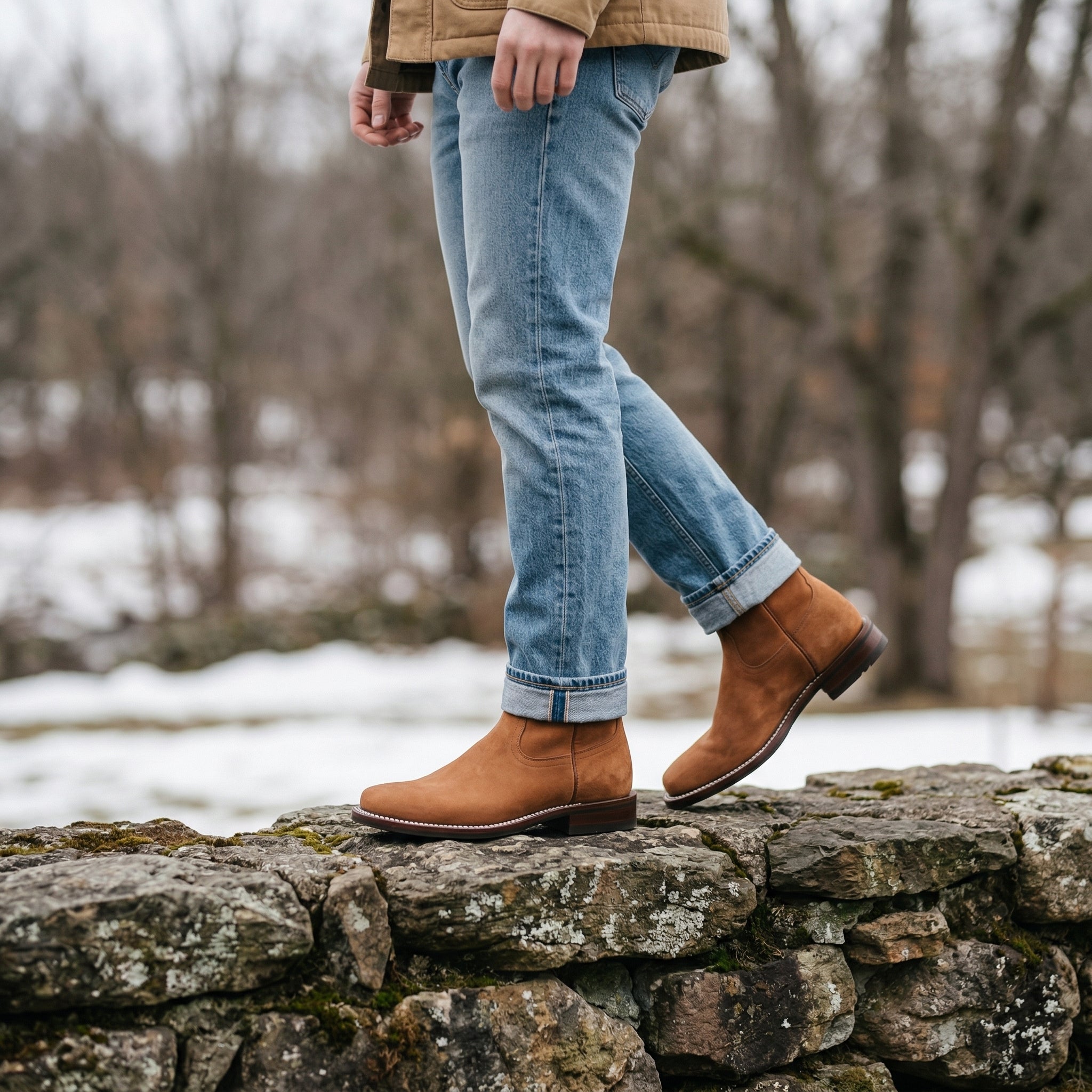 Men's Short Ankle Leather Boots