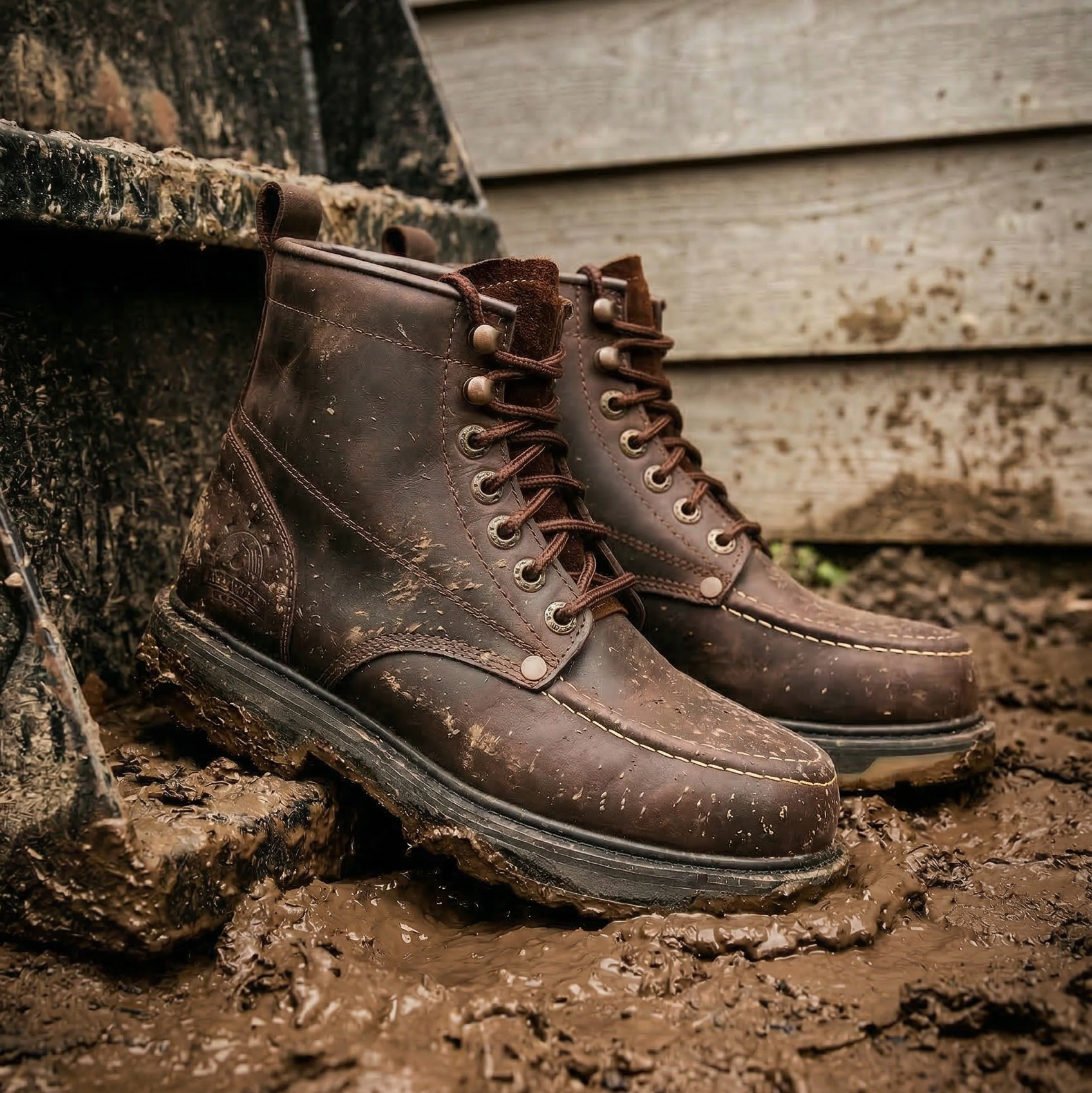 Men's Work Boot, 6" Soft Toe Leather Construction Work Boots For Men